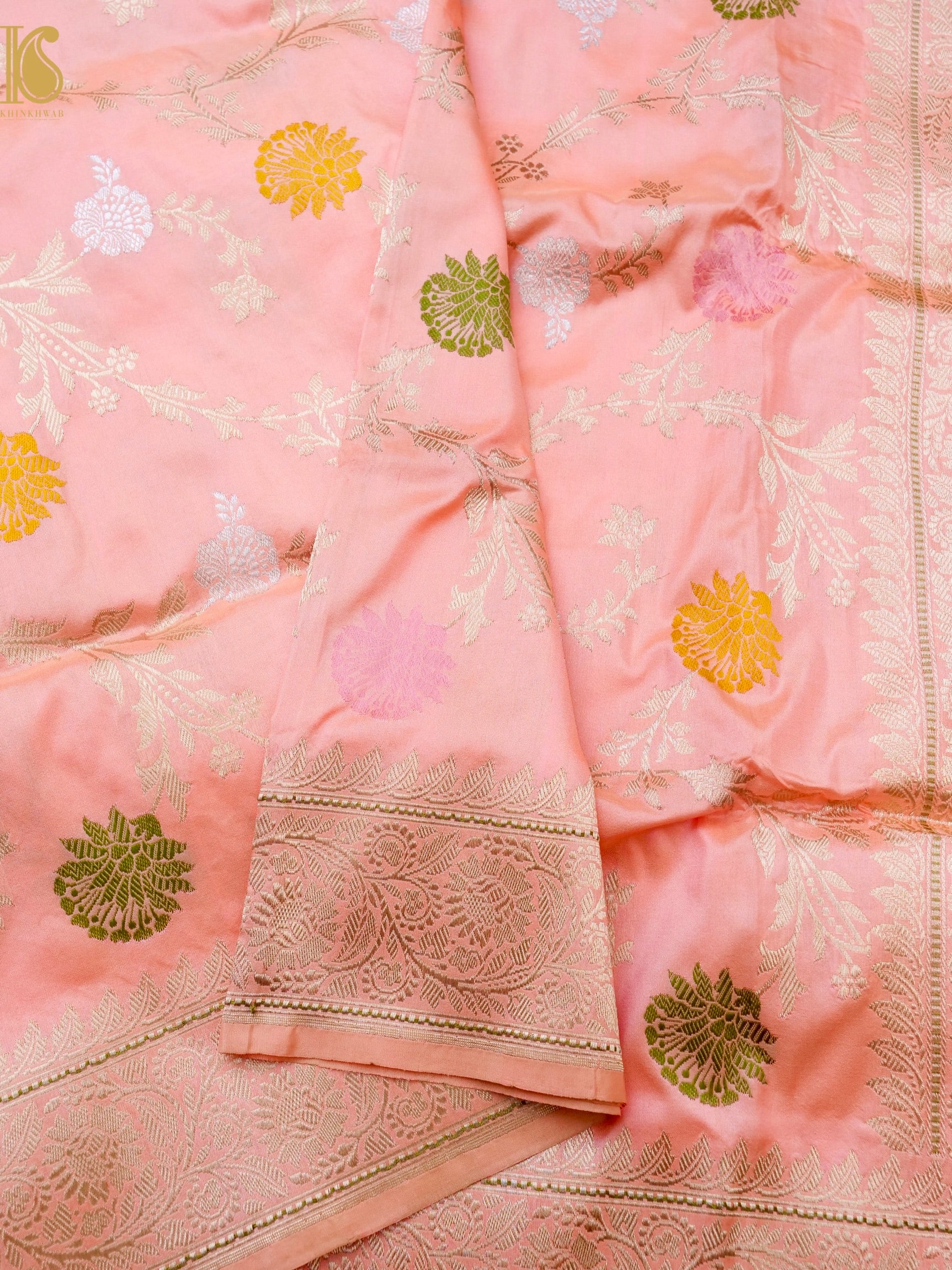 Banarasi Katan Silk Handwoven Kadwa Jaal Saree