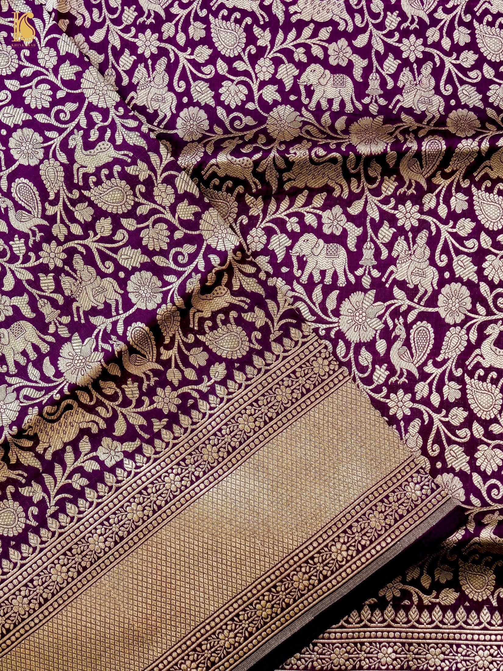 Handloom Banarasi Katan Silk Shikargah Dupatta