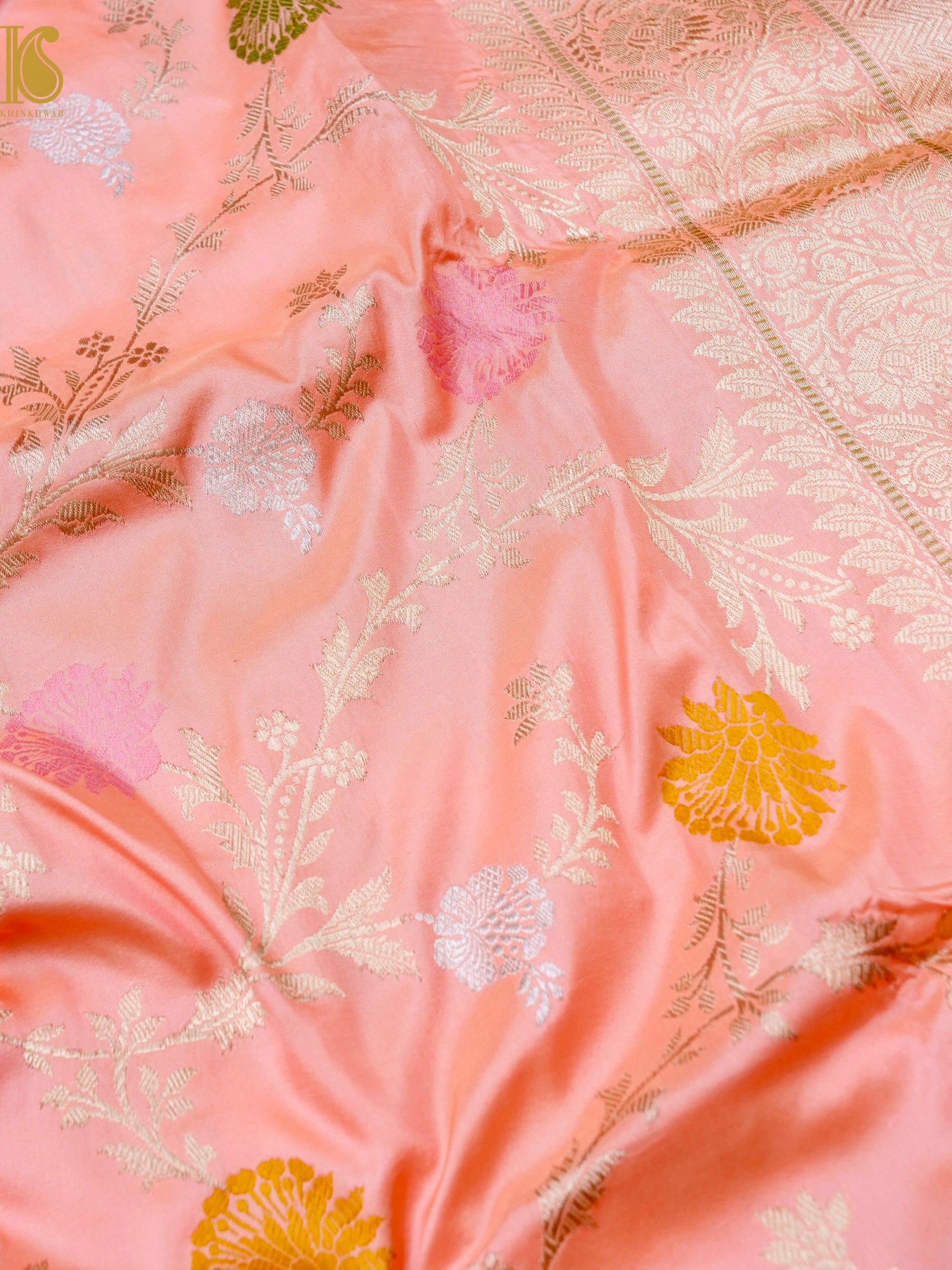 Banarasi Katan Silk Handwoven Kadwa Jaal Saree