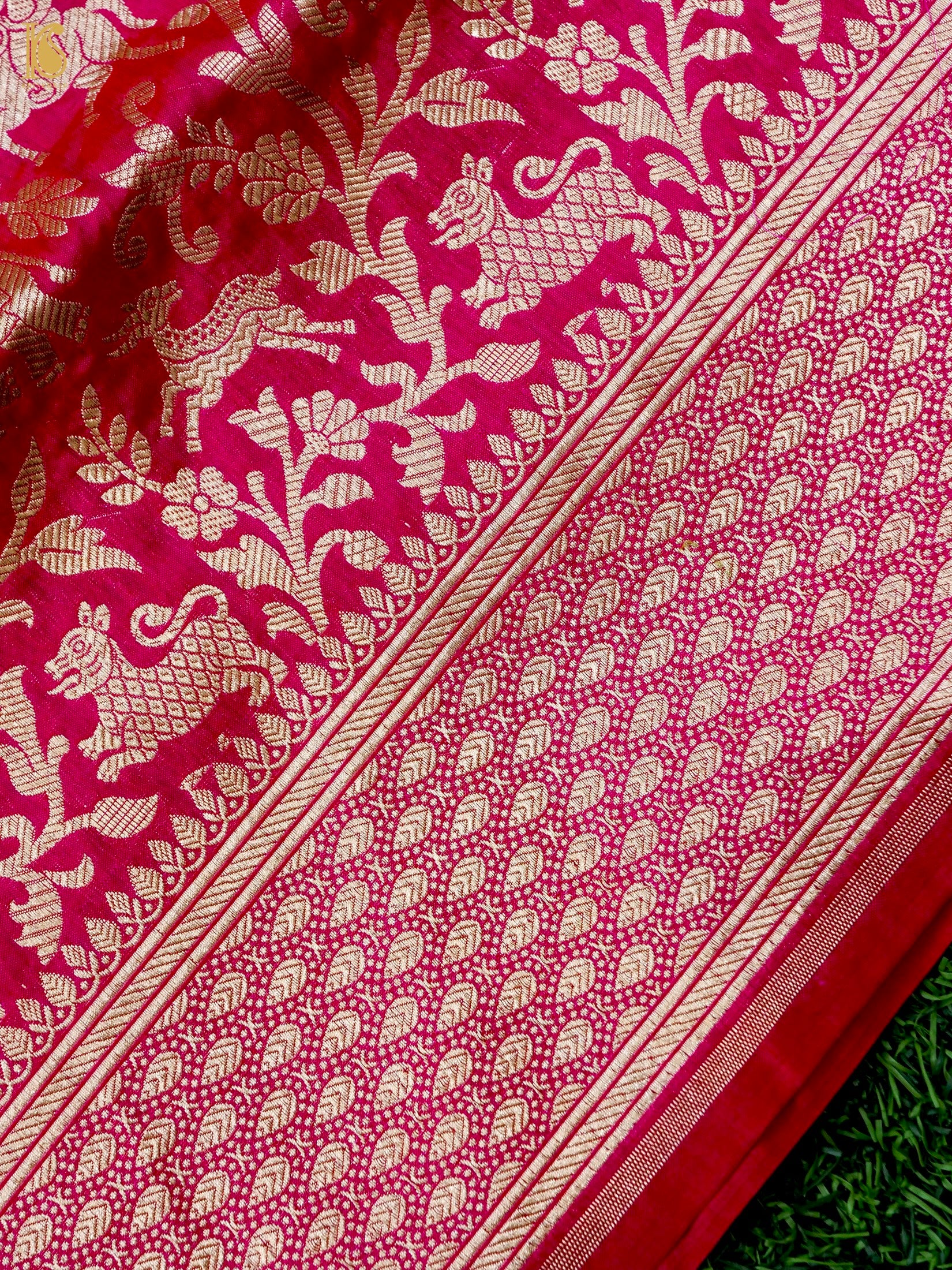 Handloom Banarasi Katan Silk Shikargah Dupatta