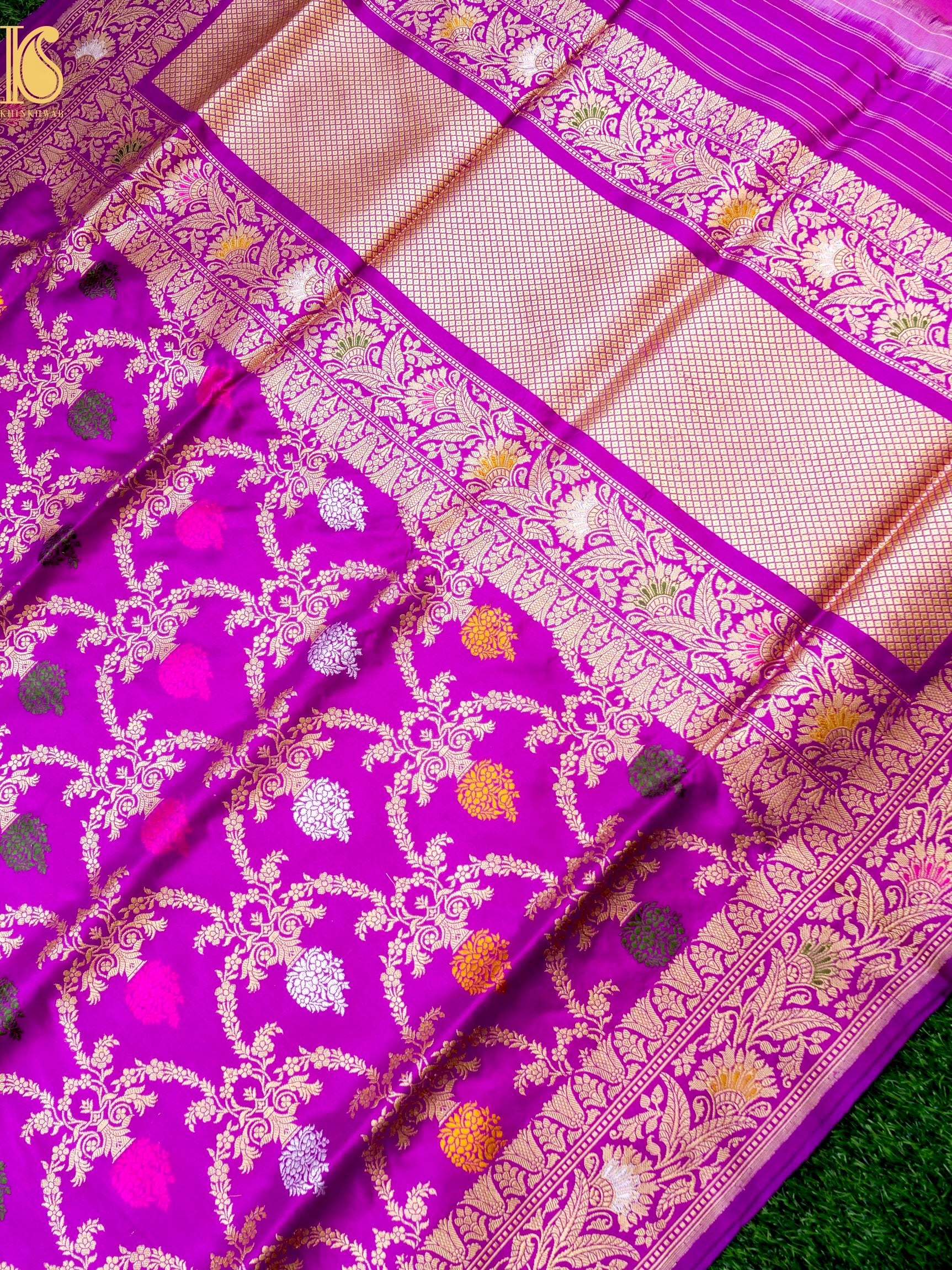 Banarasi Katan Silk Handwoven Kadwa Jaal Saree