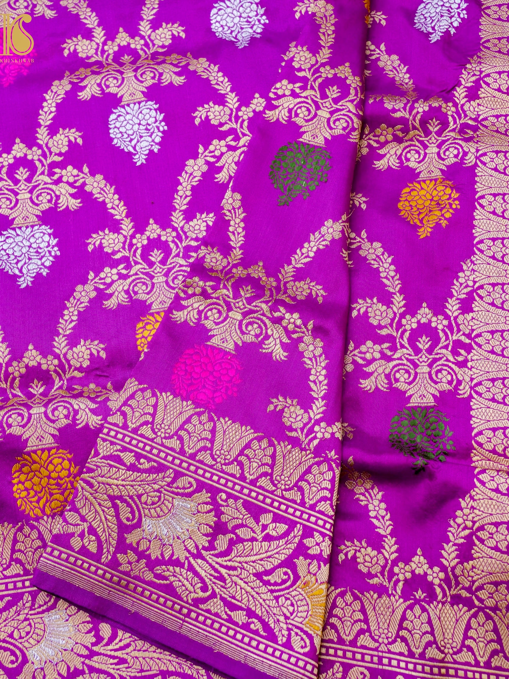 Banarasi Katan Silk Handwoven Kadwa Jaal Saree