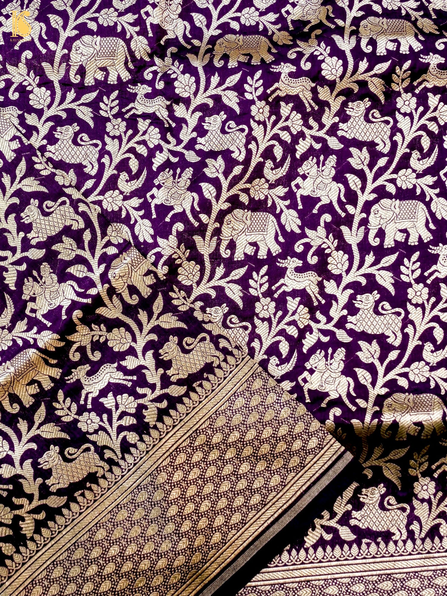 Handloom Banarasi Katan Silk Shikargah Dupatta