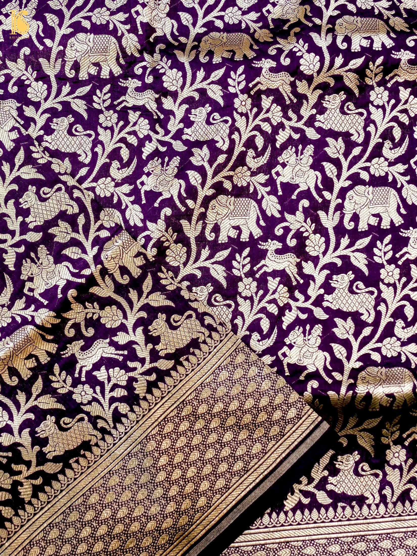 Handloom Banarasi Katan Silk Shikargah Dupatta
