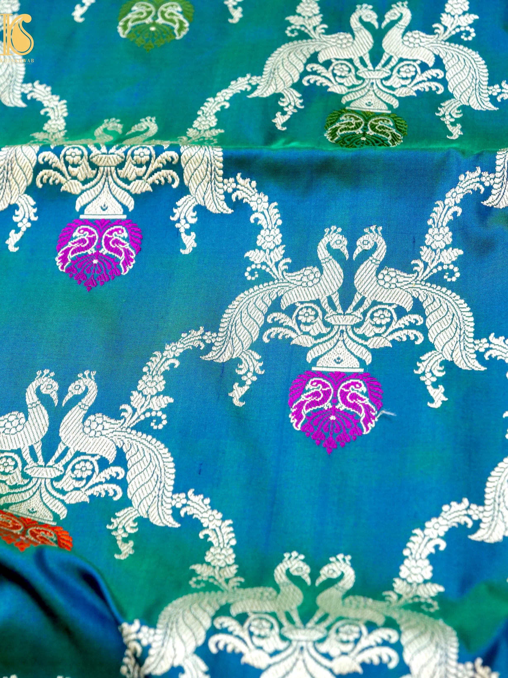 Banarasi Katan Silk Handwoven Kadwa Jaal Saree