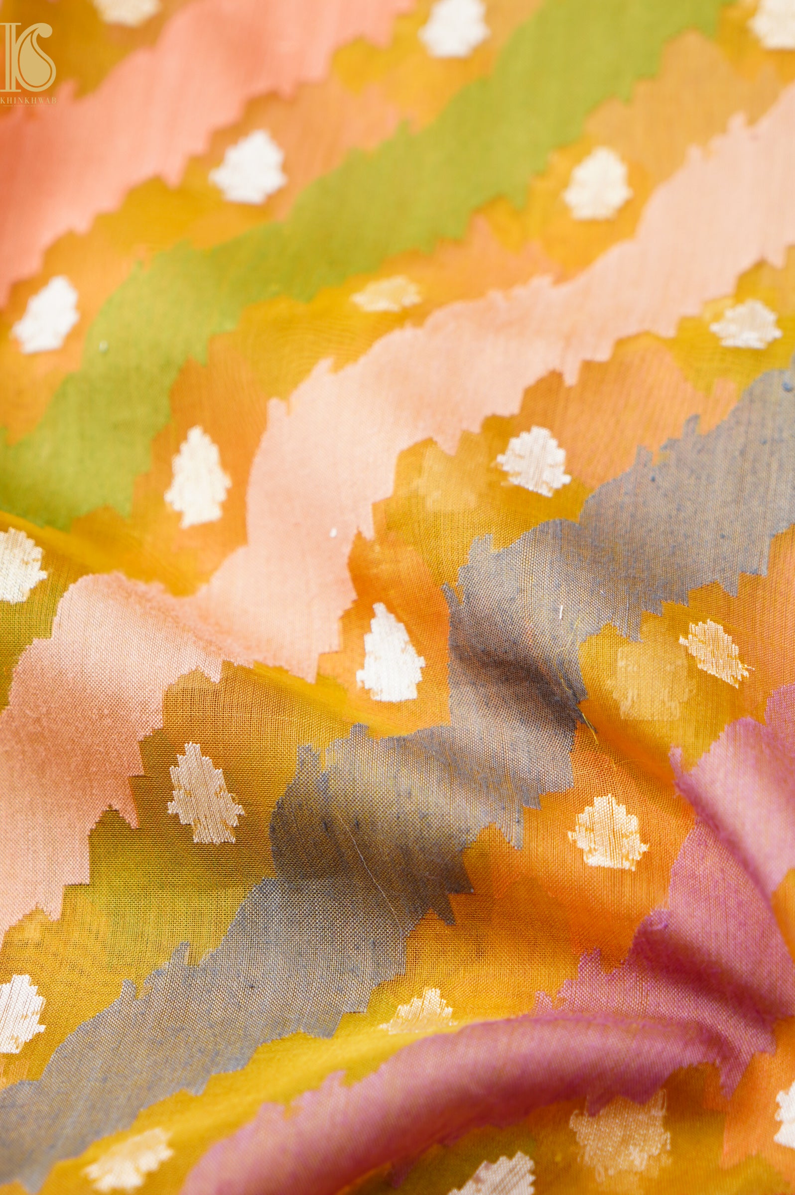 Handloom Banarasi Kora Rangkat Silk Saree