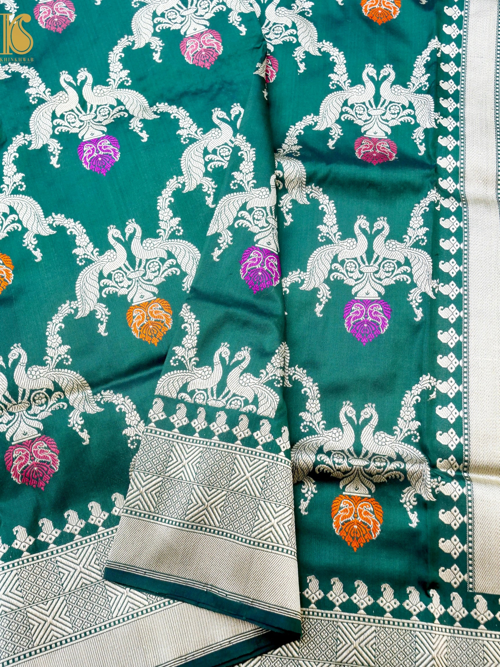 Banarasi Katan Silk Handwoven Kadwa Jaal Saree