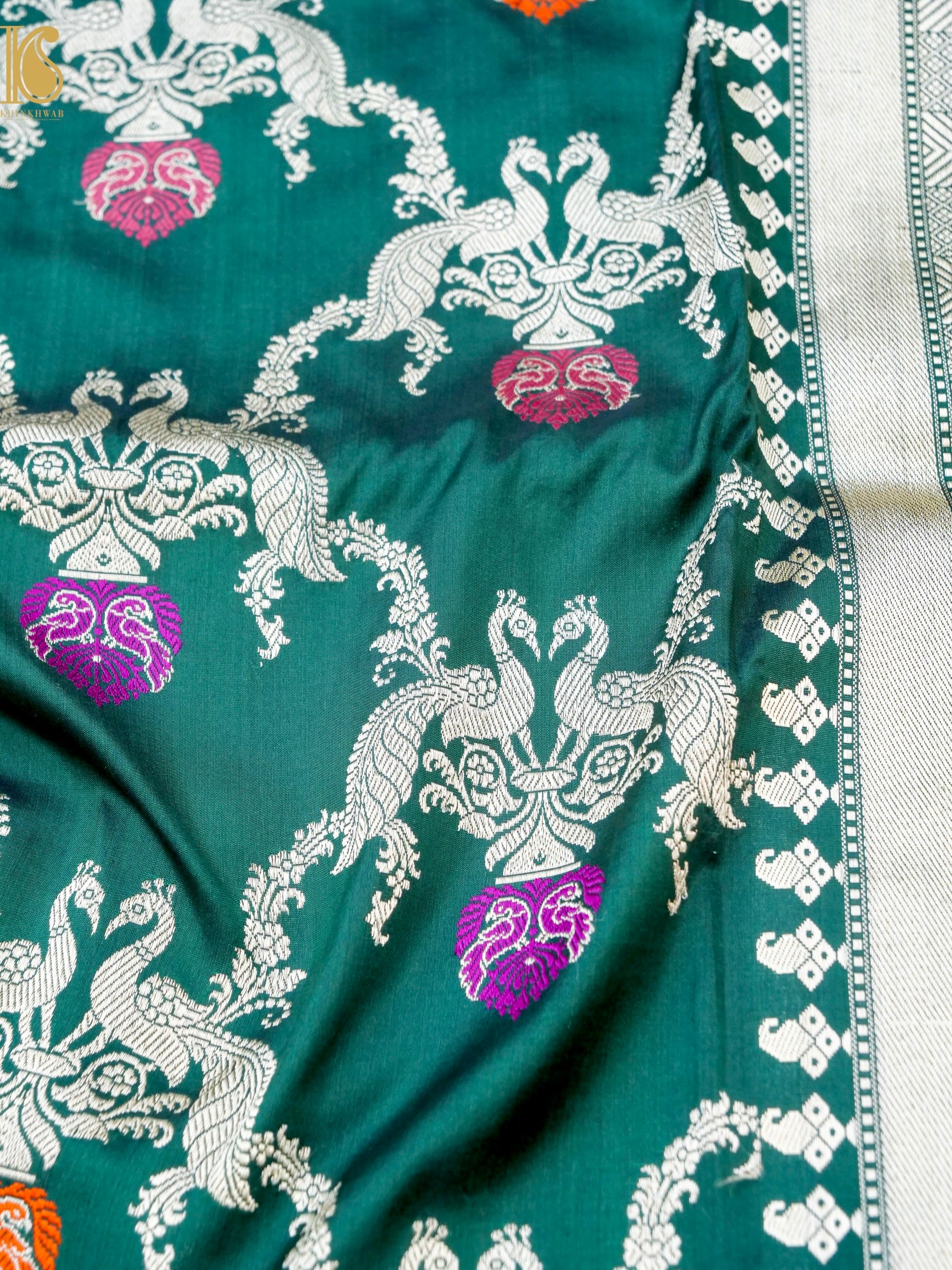 Banarasi Katan Silk Handwoven Kadwa Jaal Saree
