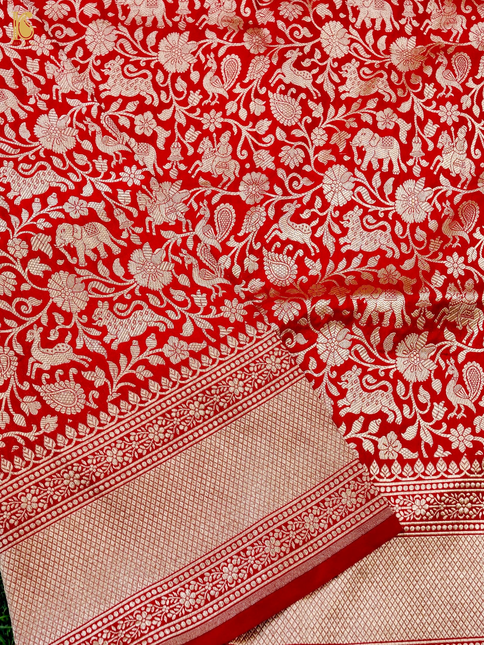 Handloom Banarasi Katan Silk Shikargah Dupatta