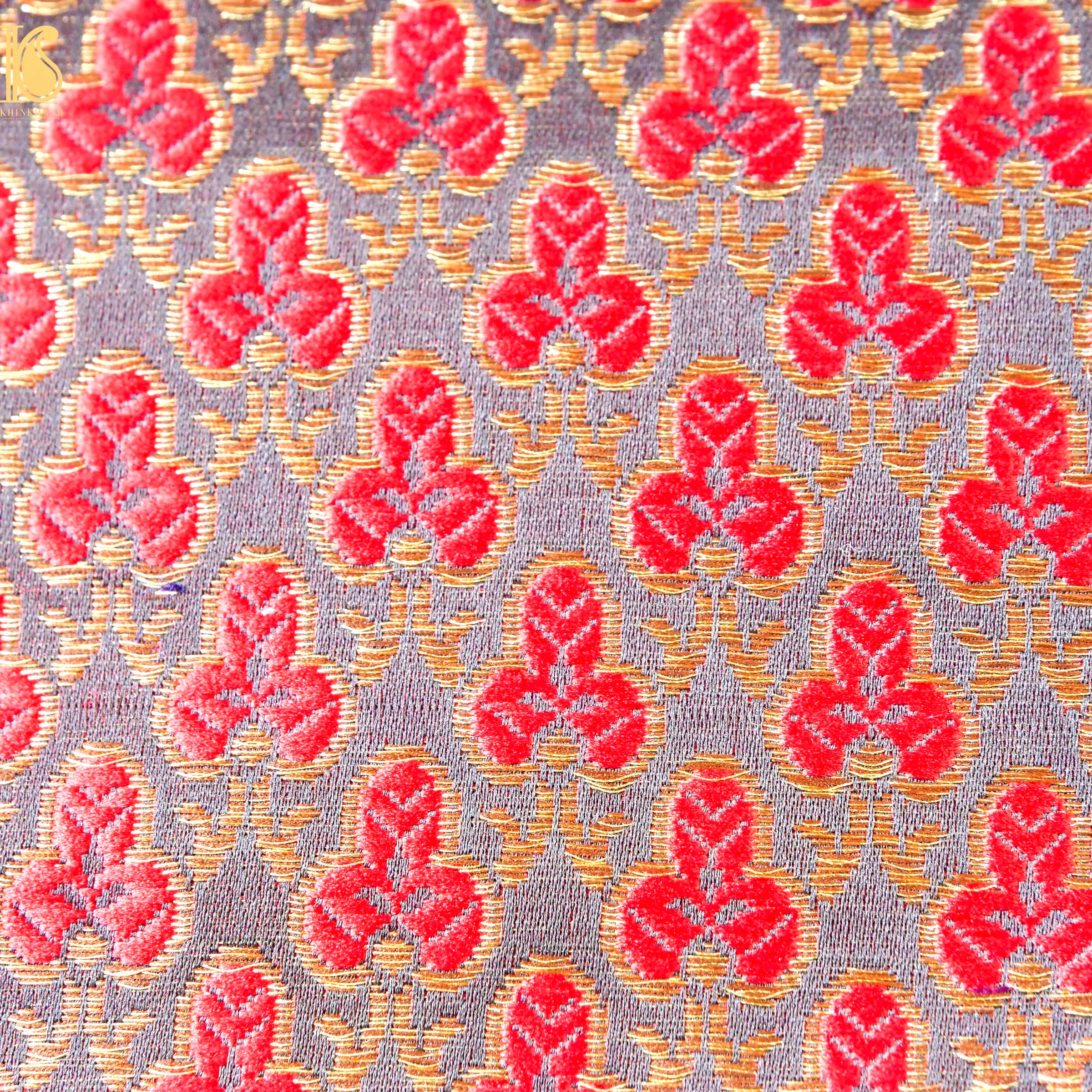 Banarasi Semi Silk Fabric Jacquard Weaving