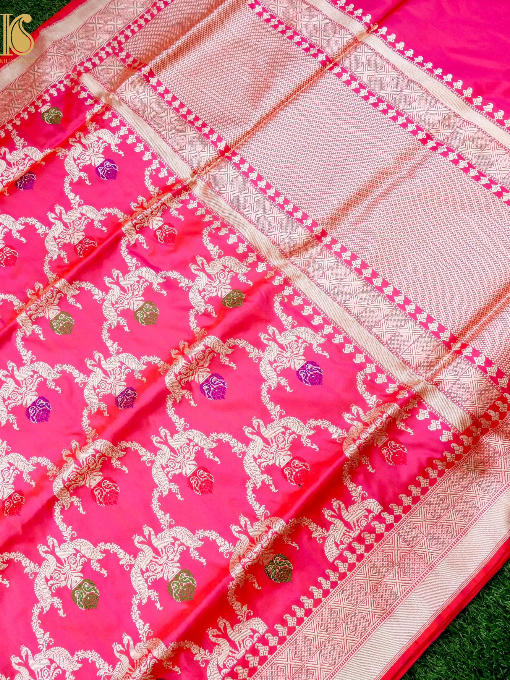 Banarasi Katan Silk Handwoven Kadwa Jaal Saree