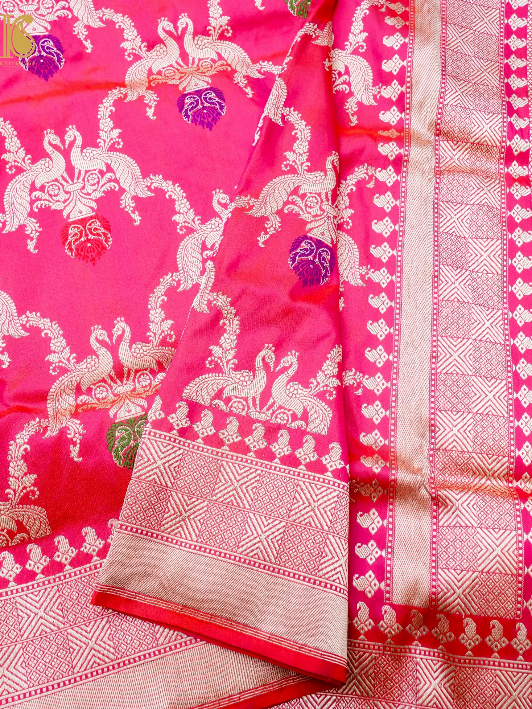 Banarasi Katan Silk Handwoven Kadwa Jaal Saree