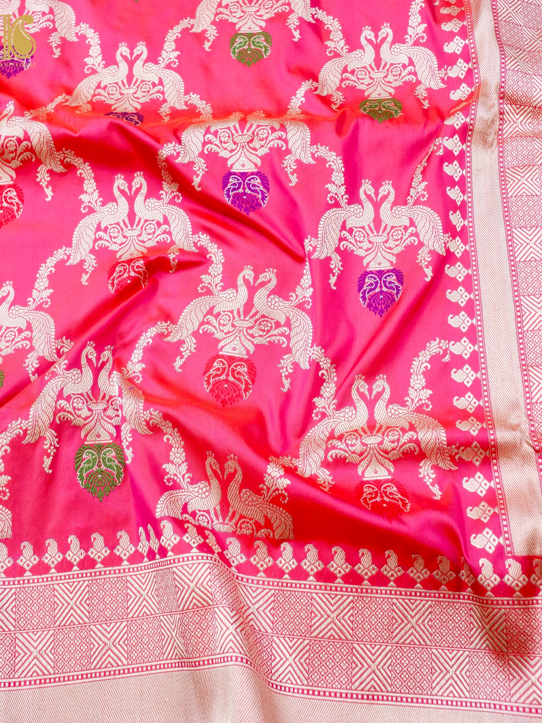 Banarasi Katan Silk Handwoven Kadwa Jaal Saree