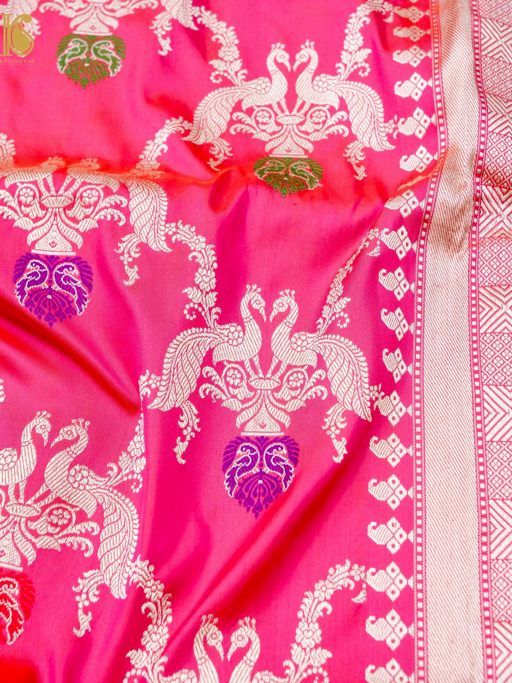 Banarasi Katan Silk Handwoven Kadwa Jaal Saree