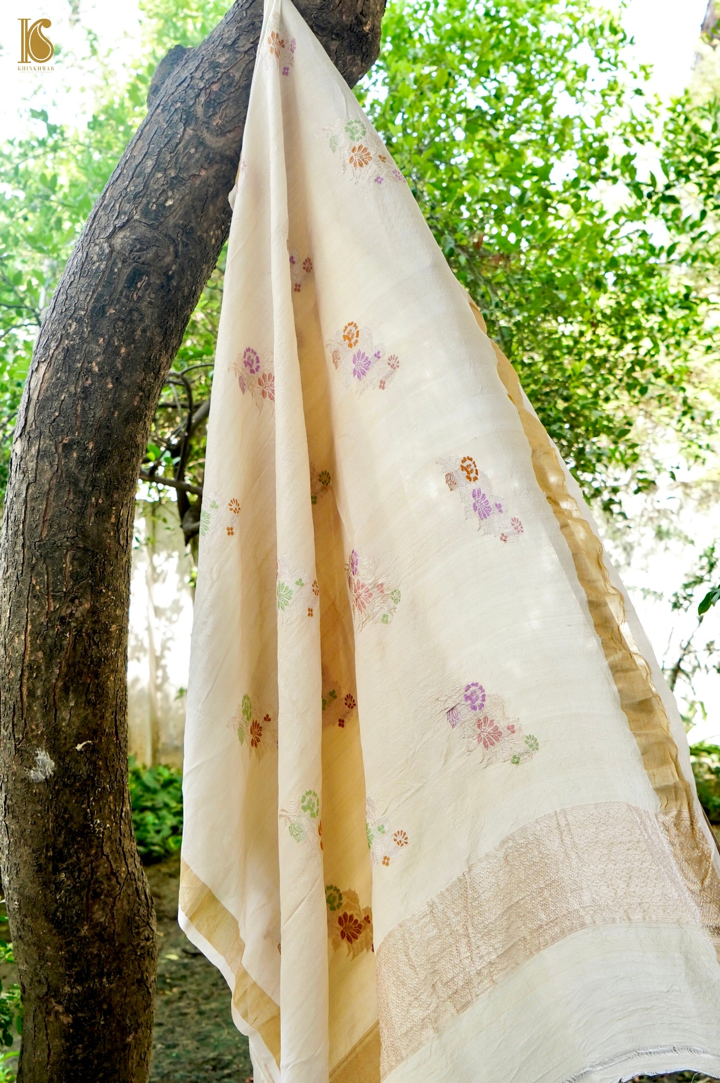 Handloom Moonga Silk Meenakari Banarasi Dupatta