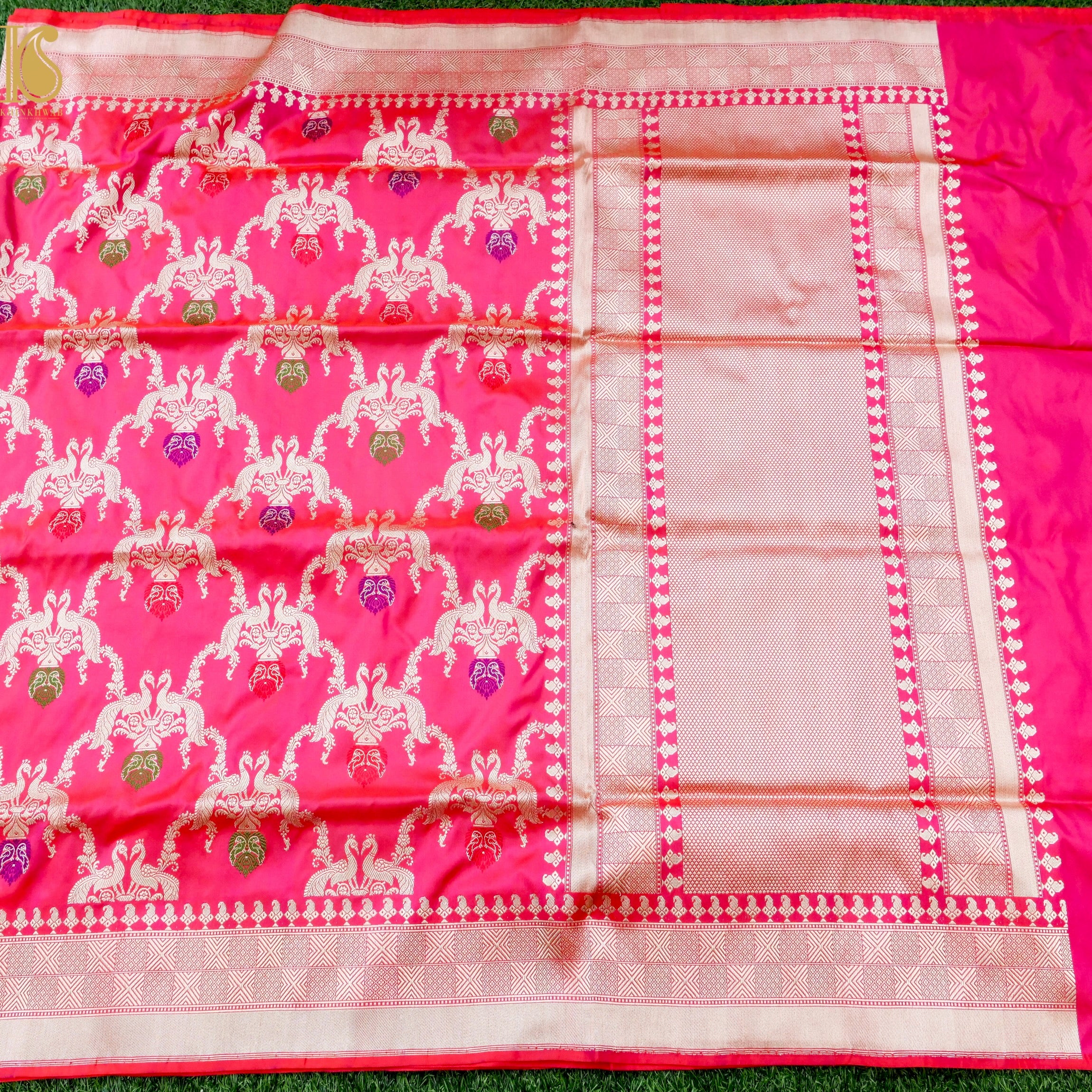 Banarasi Katan Silk Handwoven Kadwa Jaal Saree