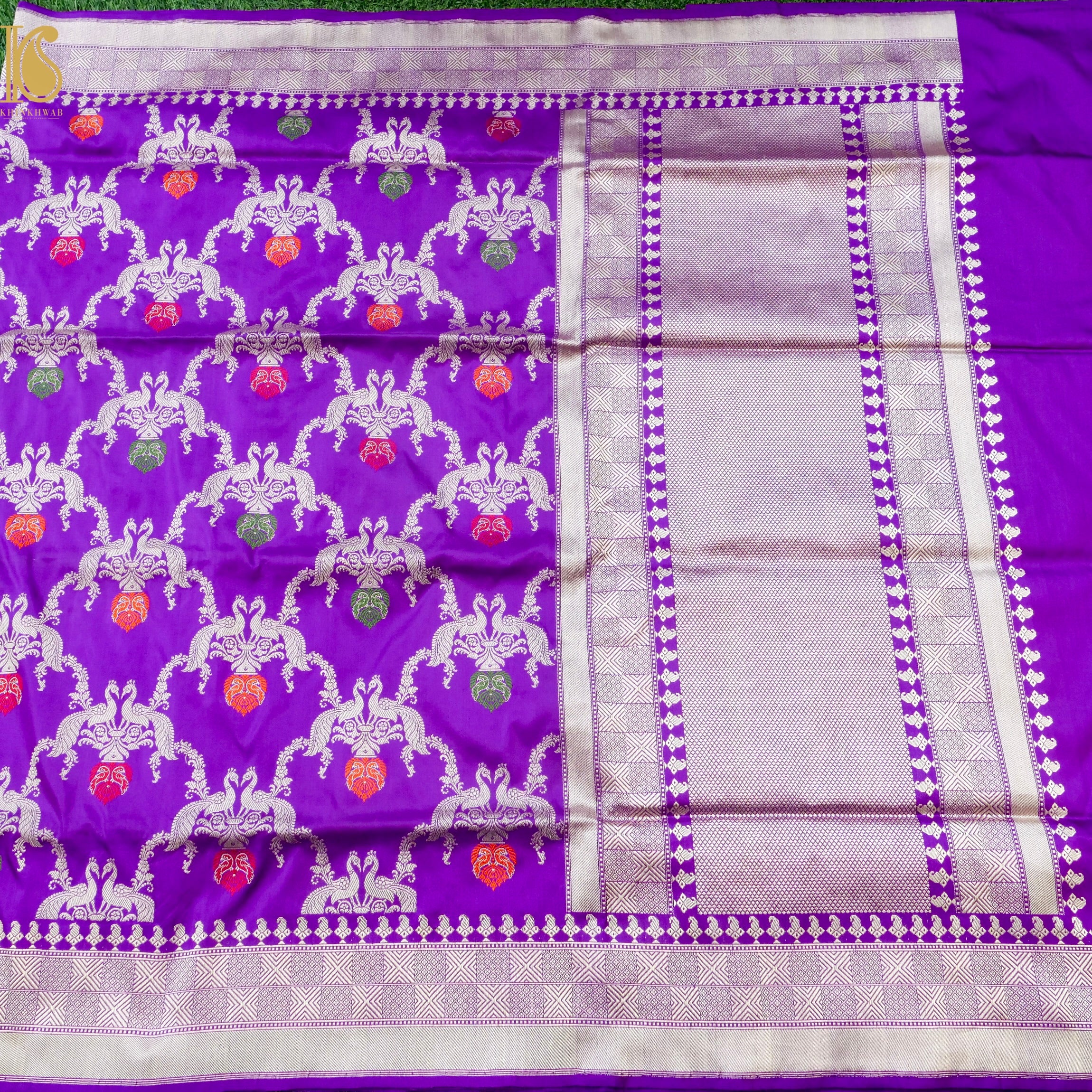 Banarasi Katan Silk Handwoven Kadwa Jaal Saree