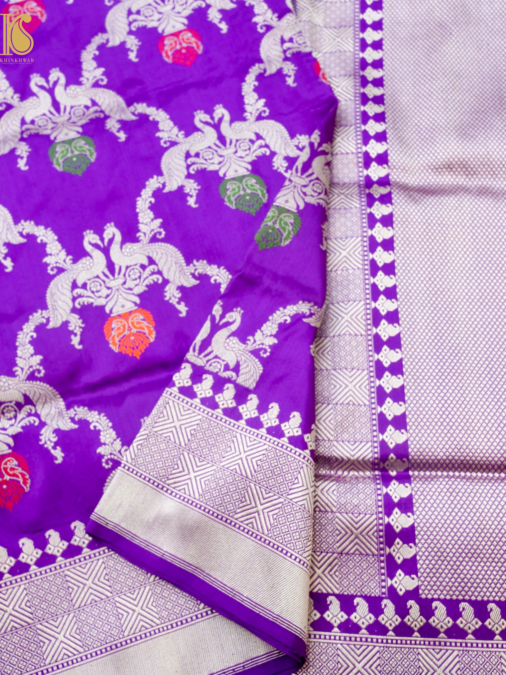 Banarasi Katan Silk Handwoven Kadwa Jaal Saree