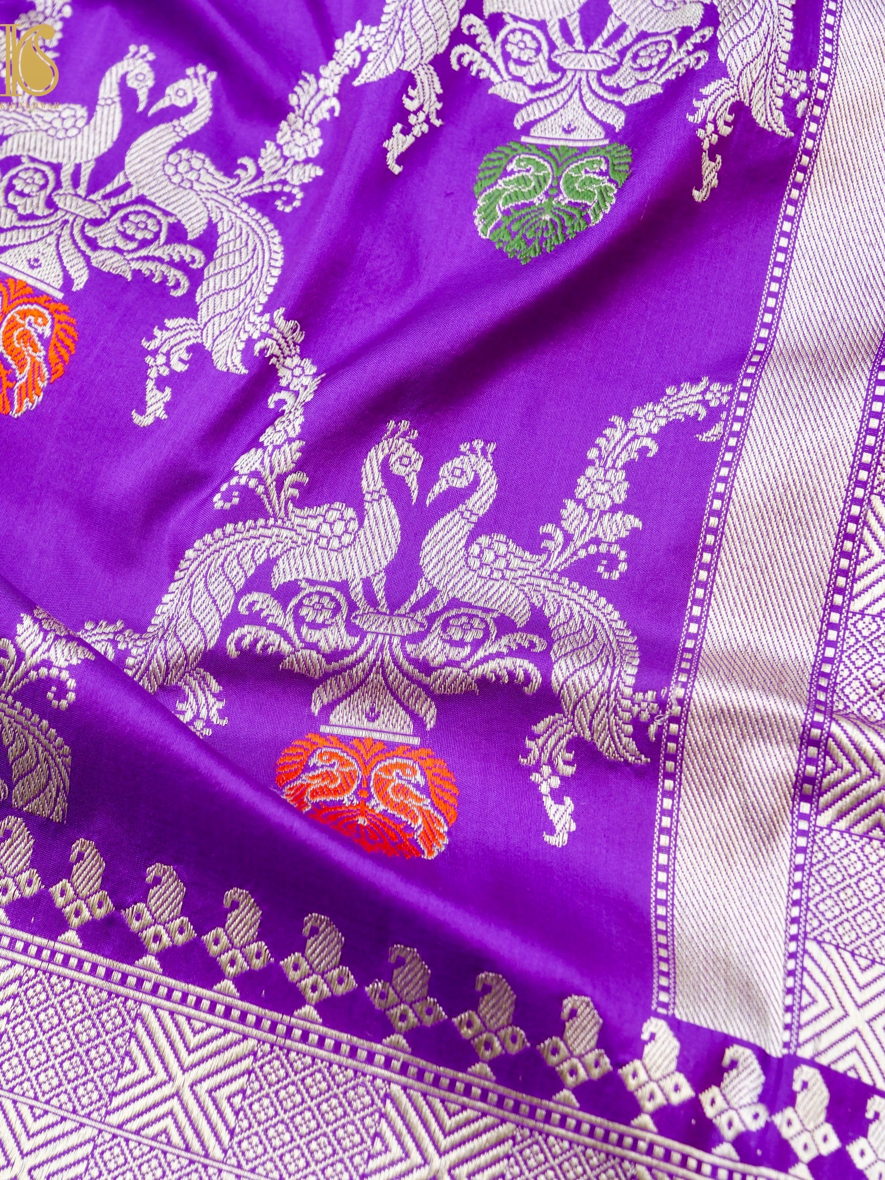 Banarasi Katan Silk Handwoven Kadwa Jaal Saree