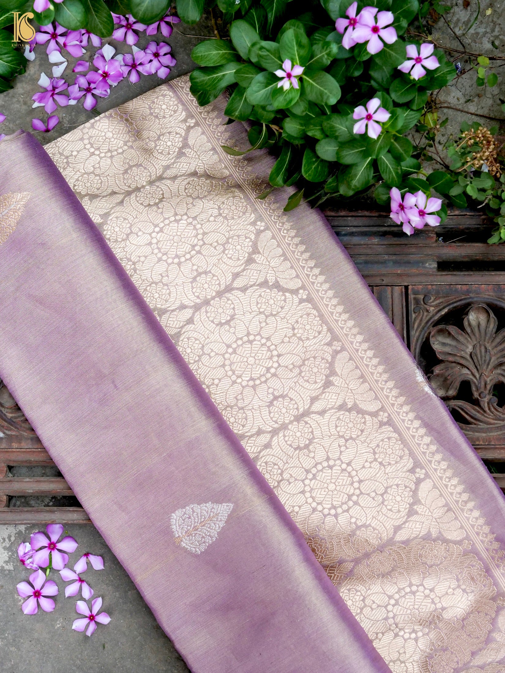 Handloom Banarasi Pure Silk Tissue Kadwa Ektara Saree
