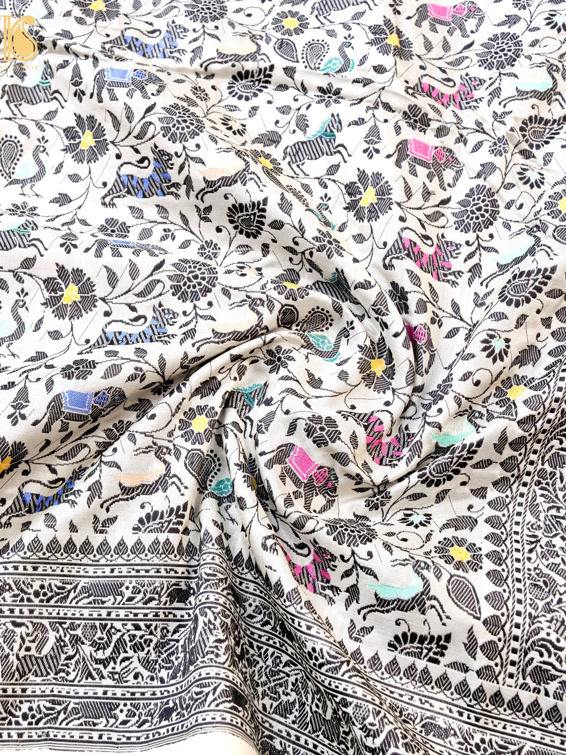 Handloom Banarasi Resham Shikargah Saree