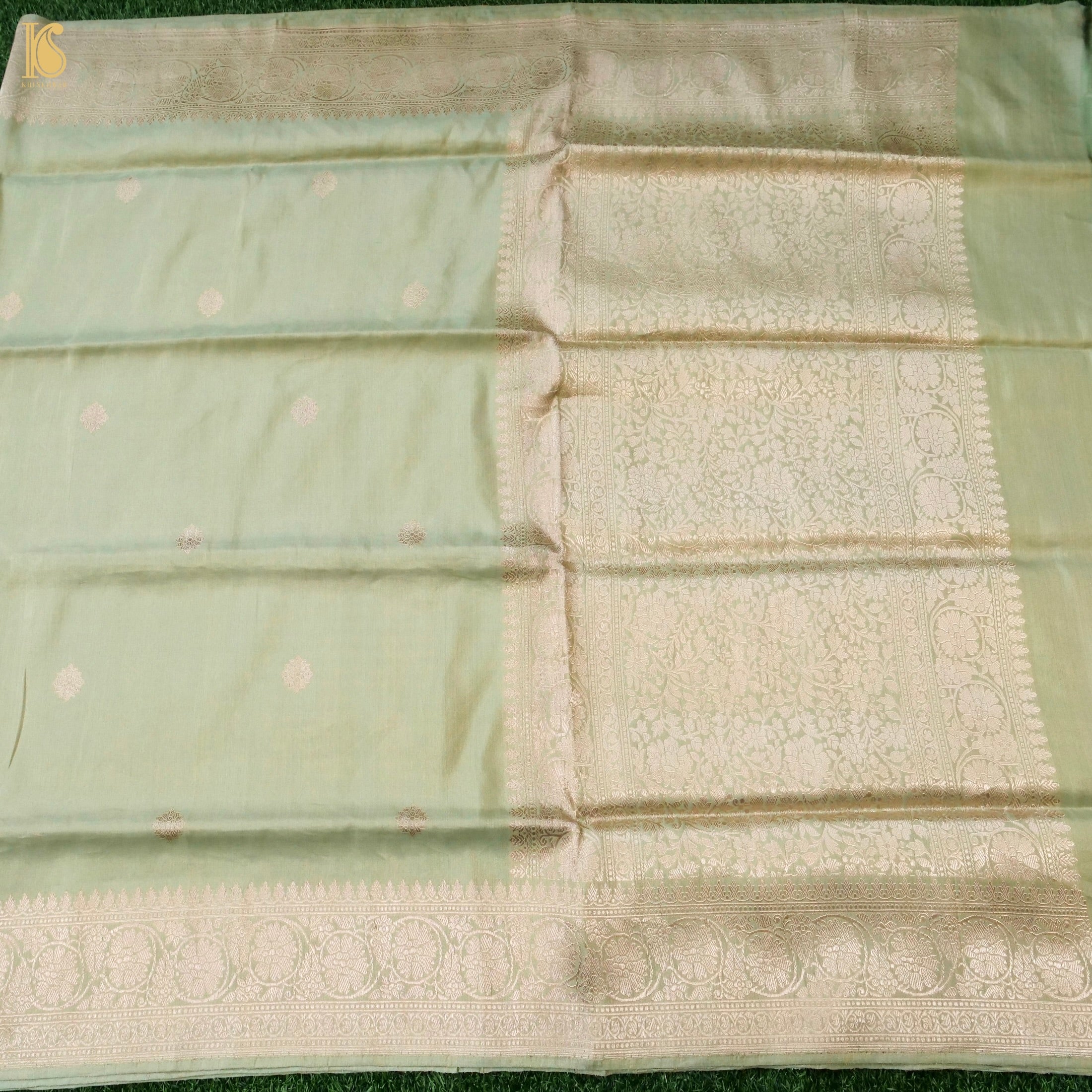 Handloom Banarasi Pure Silk Tissue Kadwa Ektara Saree