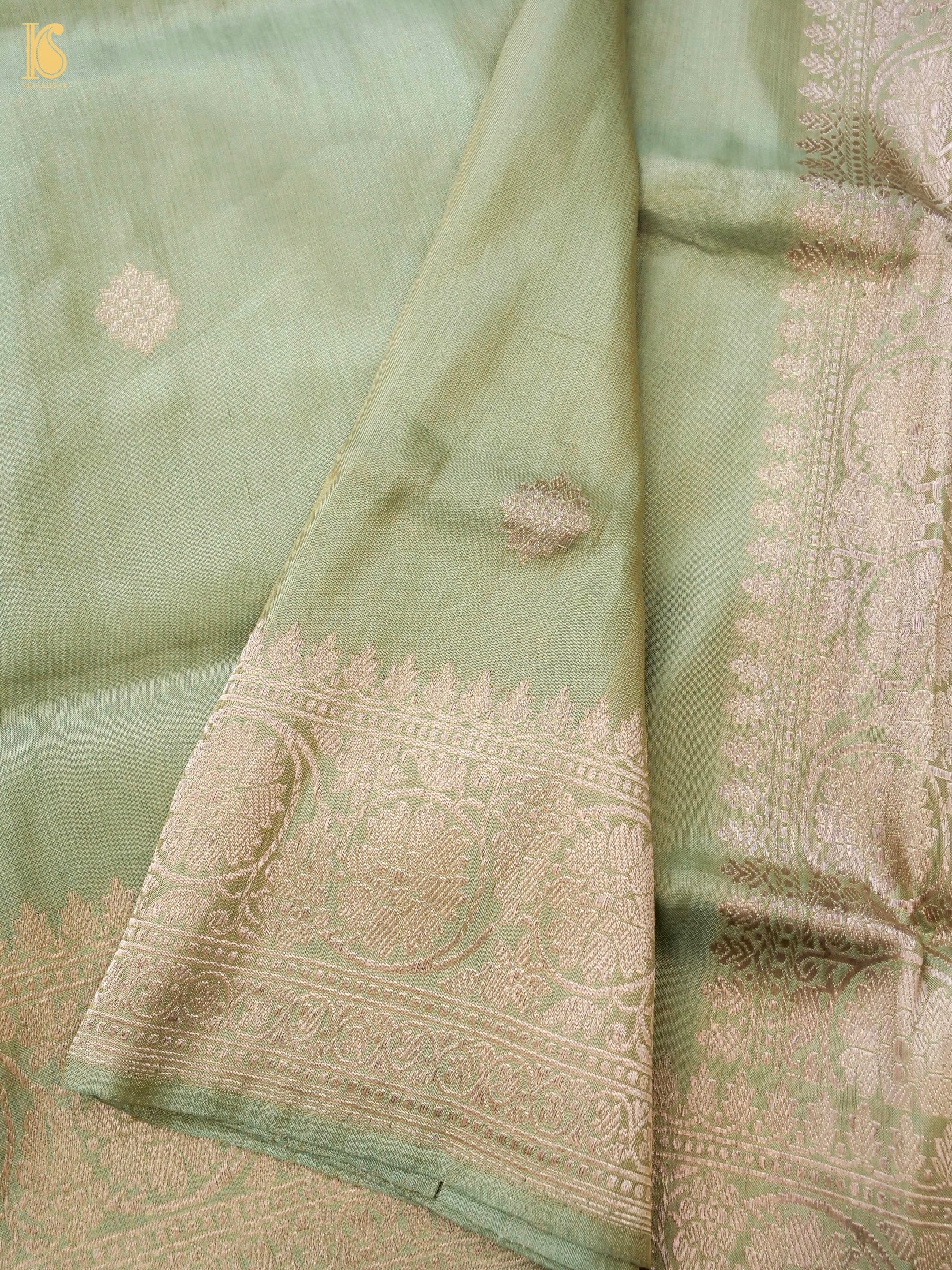 Handloom Banarasi Pure Silk Tissue Kadwa Ektara Saree