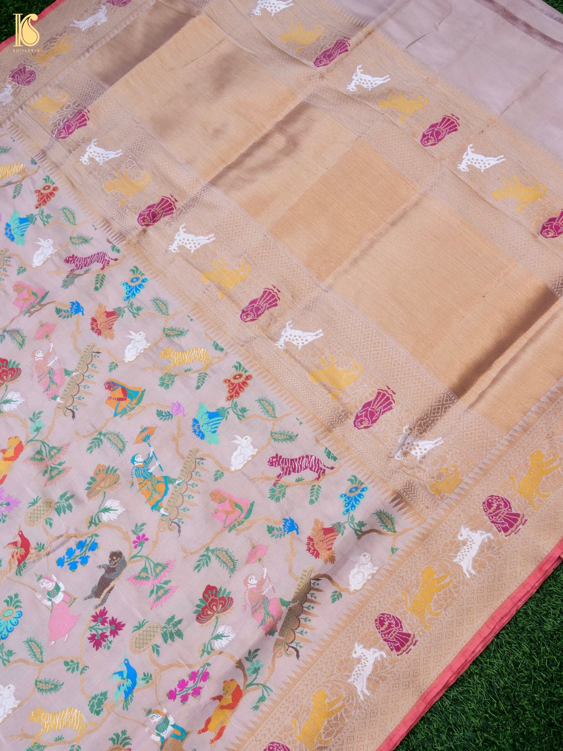 Tissue by Katan Silk Handwoven Banarasi Shikargah Saree
