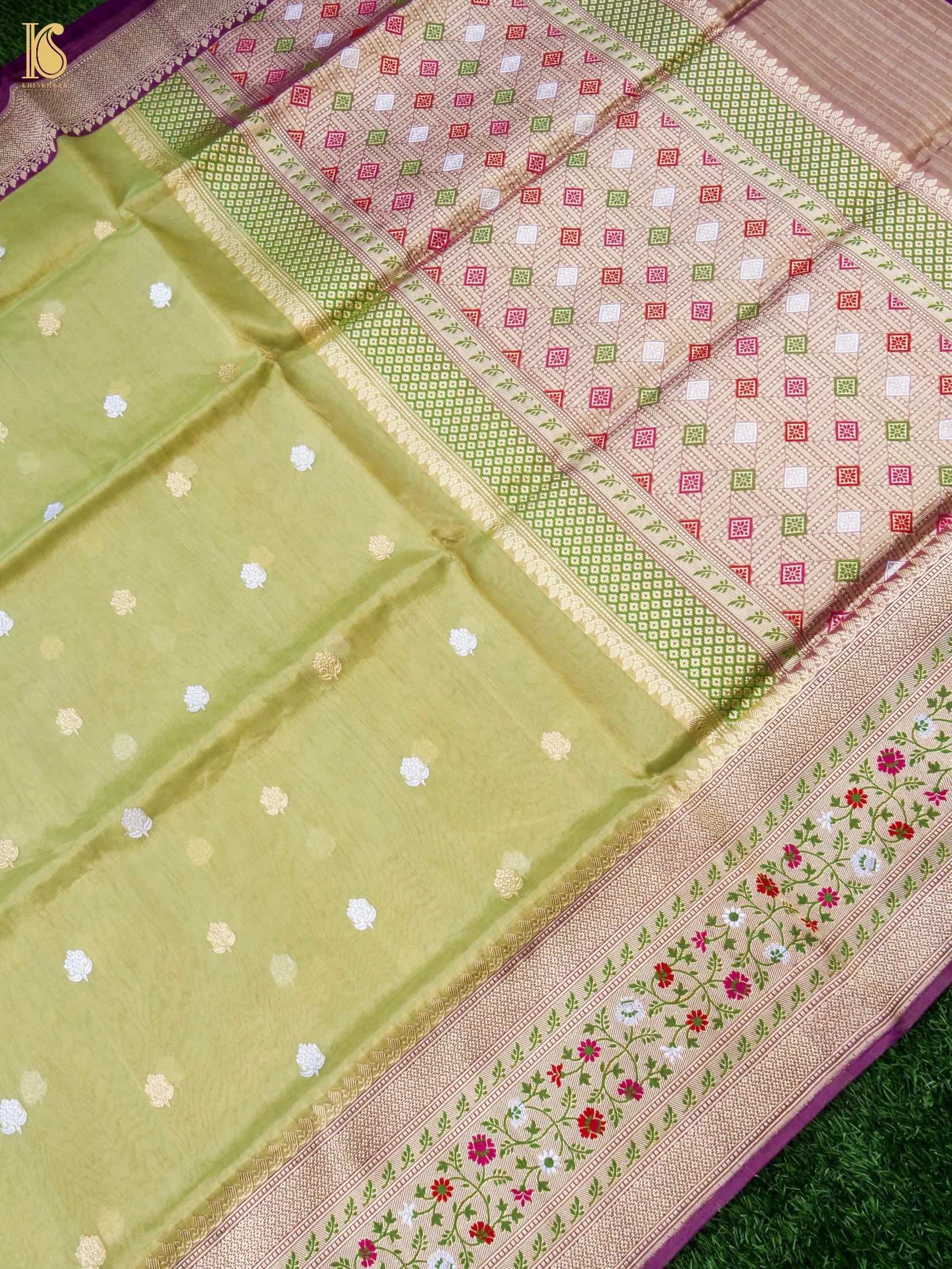 Handloom Banarasi Pure Silk Tissue Kadwa Saree