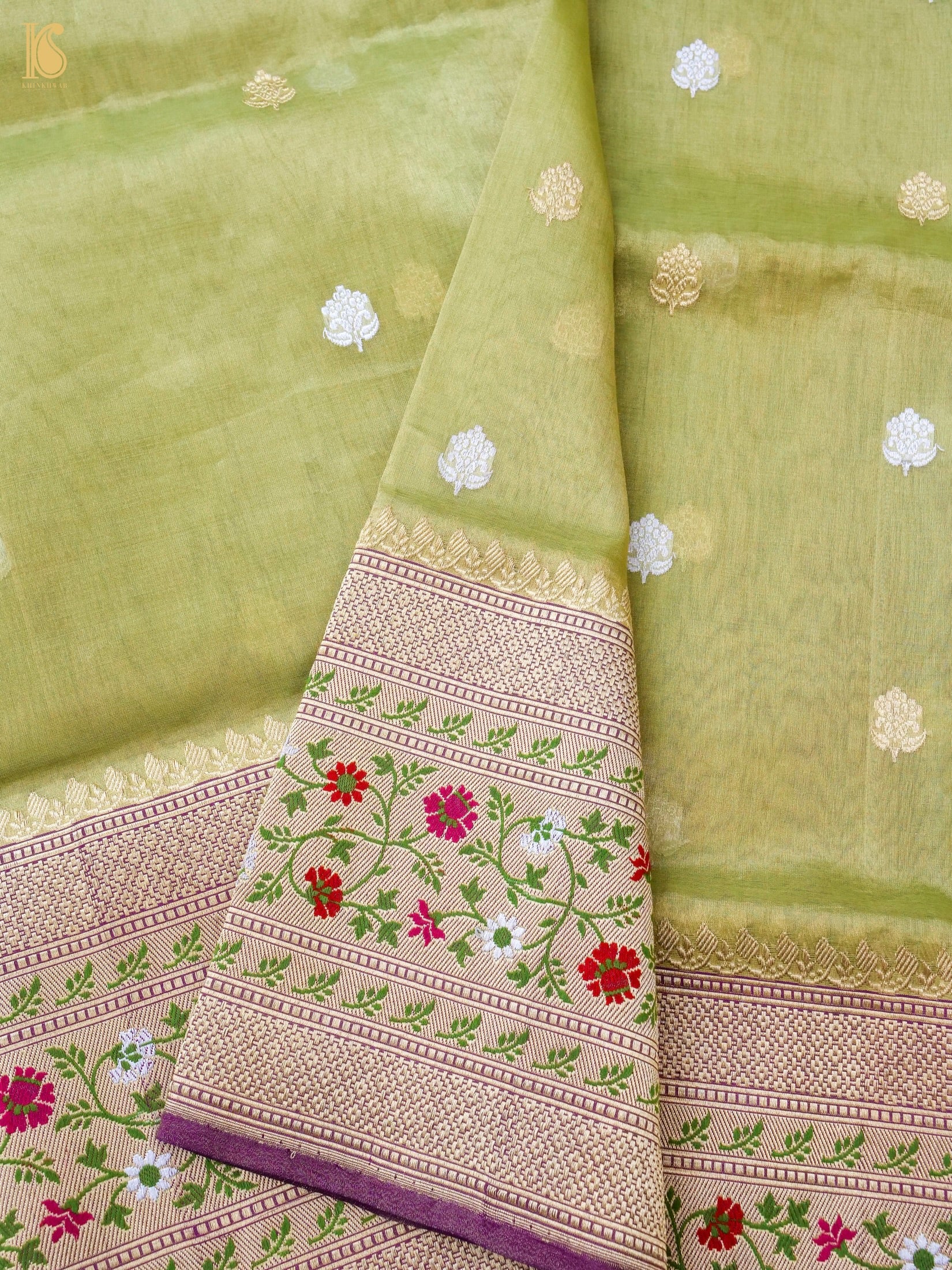 Handloom Banarasi Pure Silk Tissue Kadwa Saree