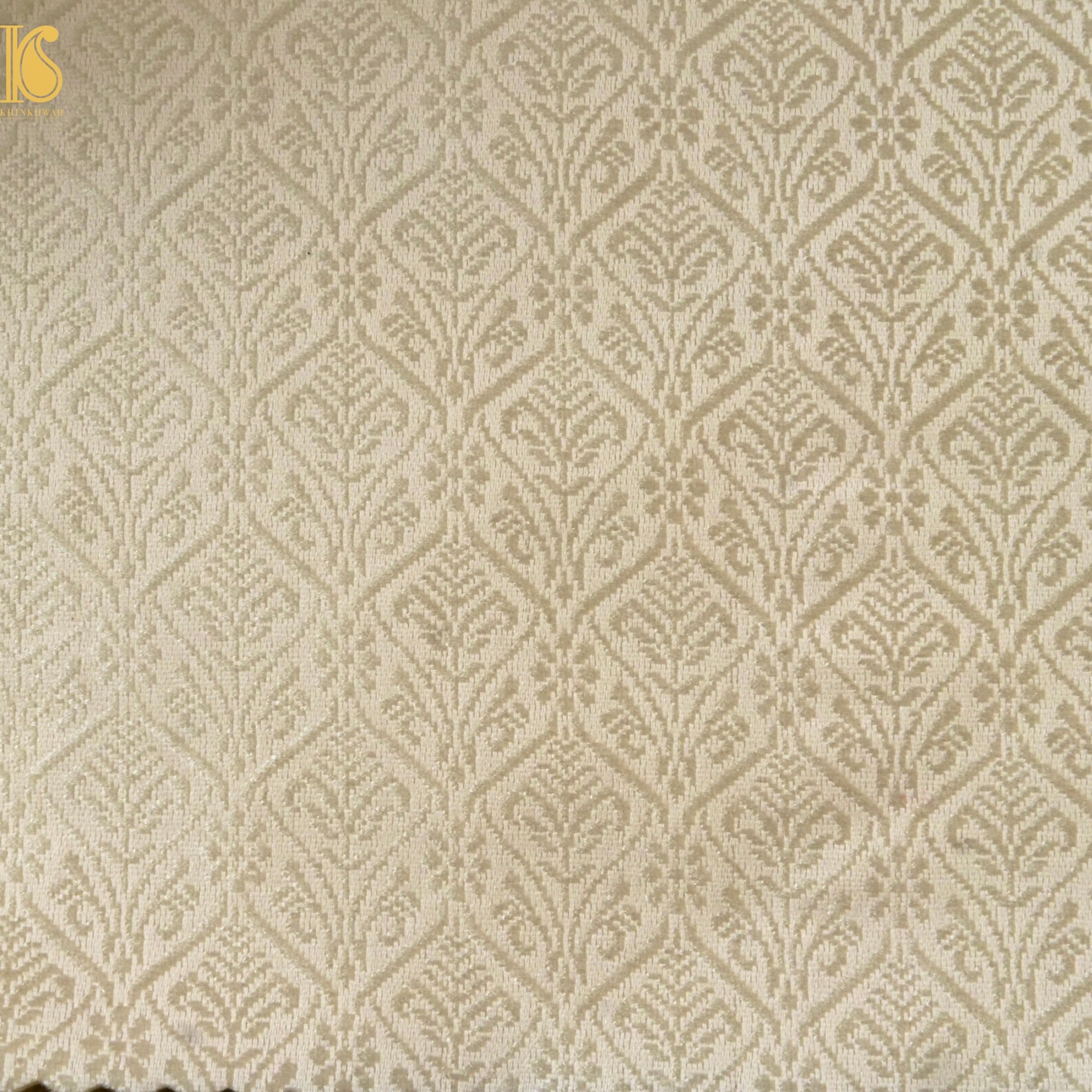 Banarasi Semi Silk Fabric Gold & Silver