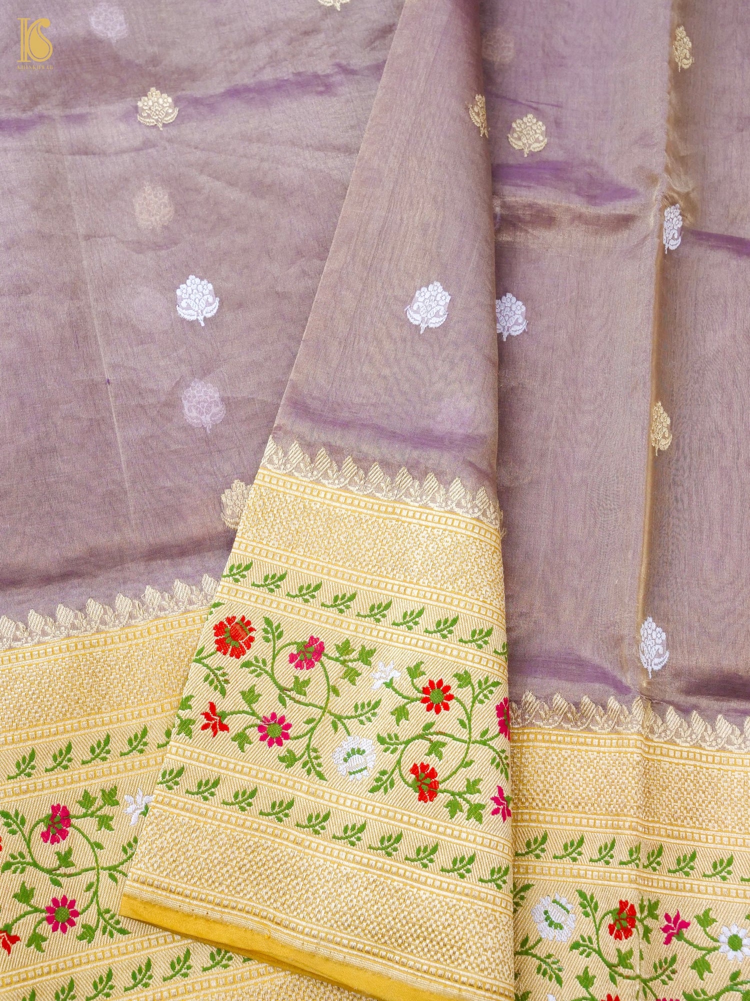 Handloom Banarasi Pure Silk Tissue Kadwa Saree