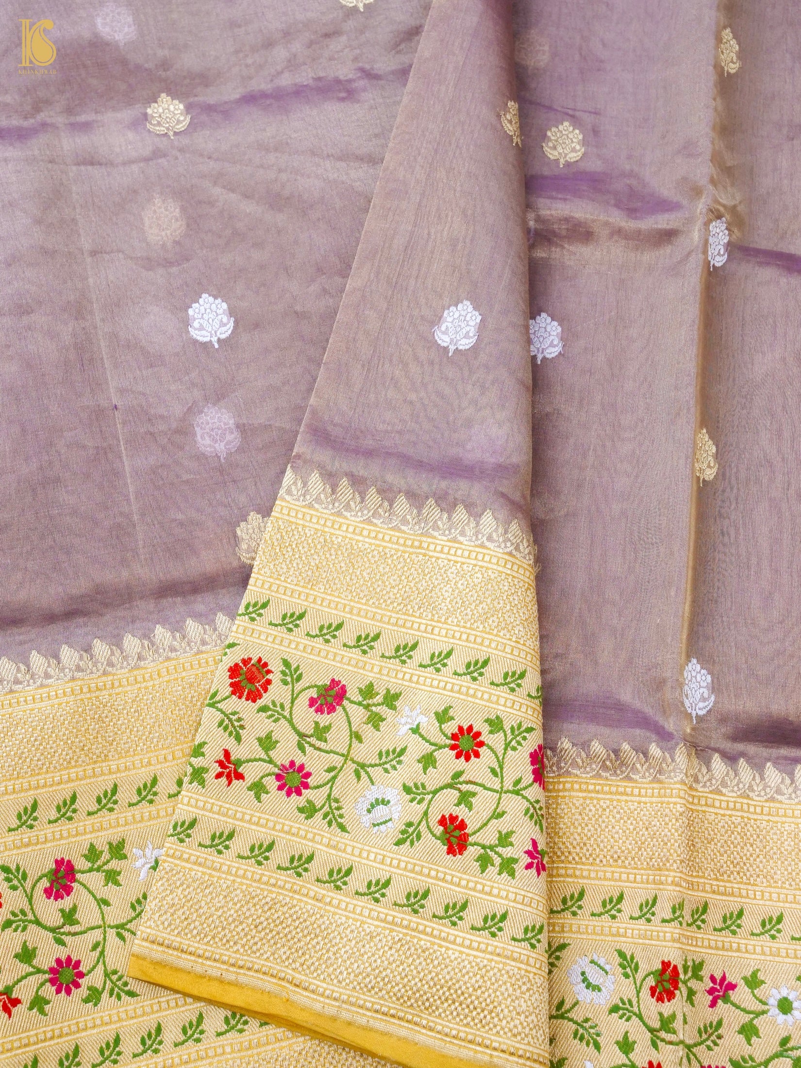 Handloom Banarasi Pure Silk Tissue Kadwa Saree