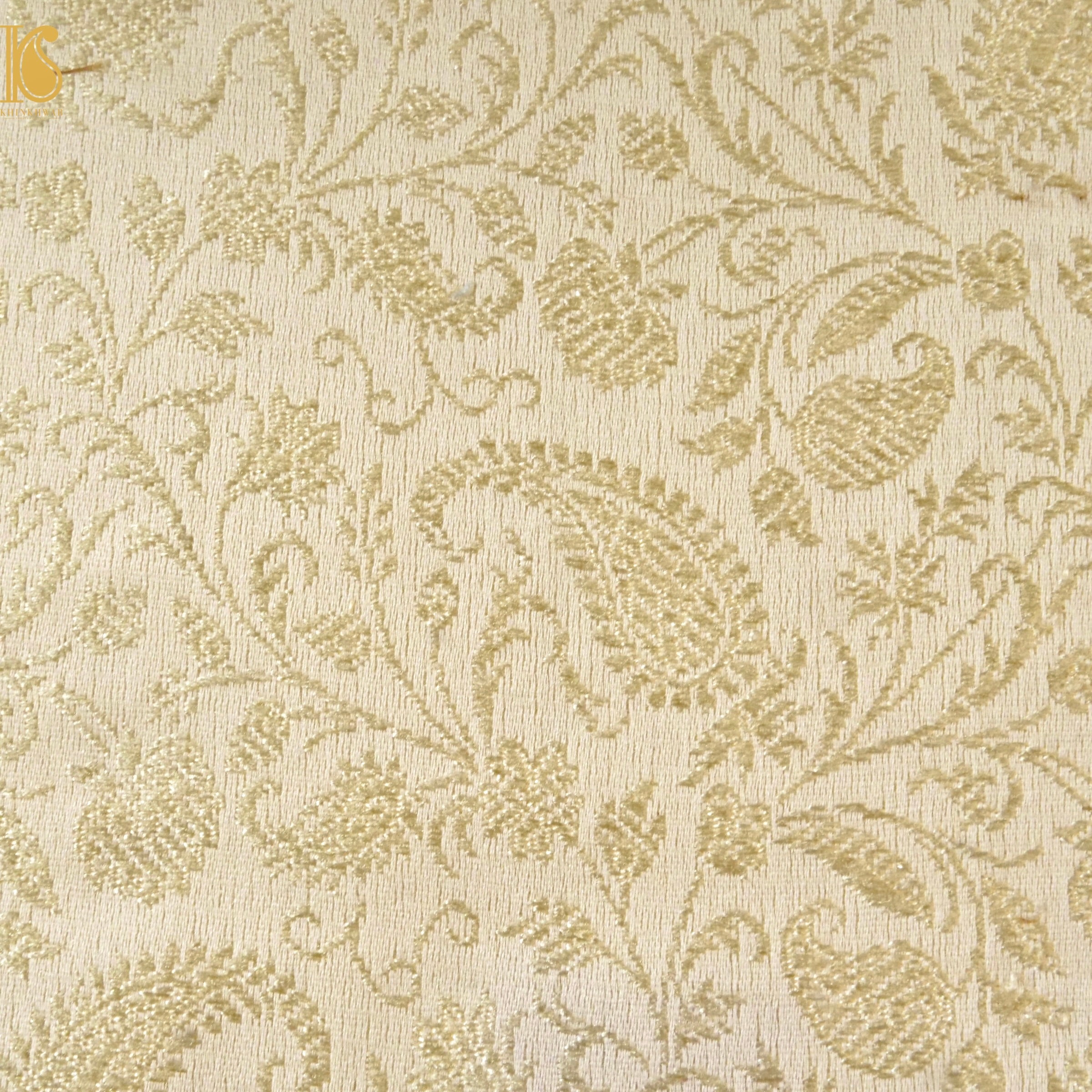 Banarasi Semi Silk Fabric Gold & Silver