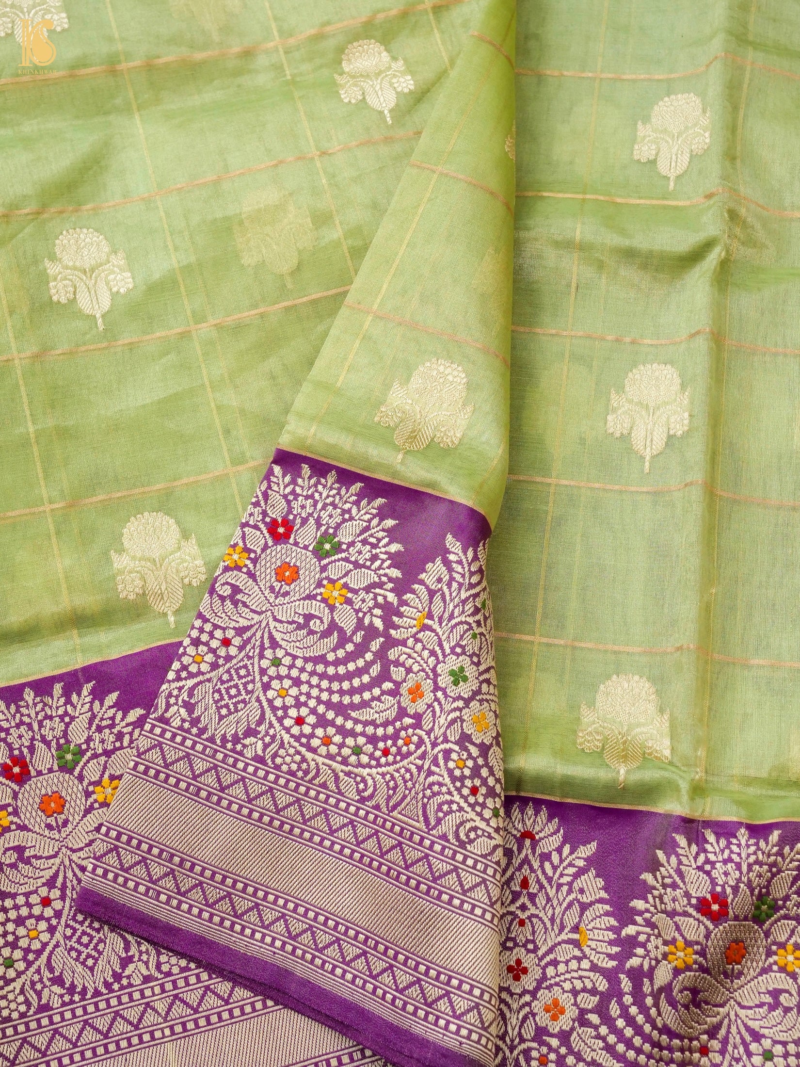 Handloom Banarasi Pure Silk Tissue Kadwa Saree