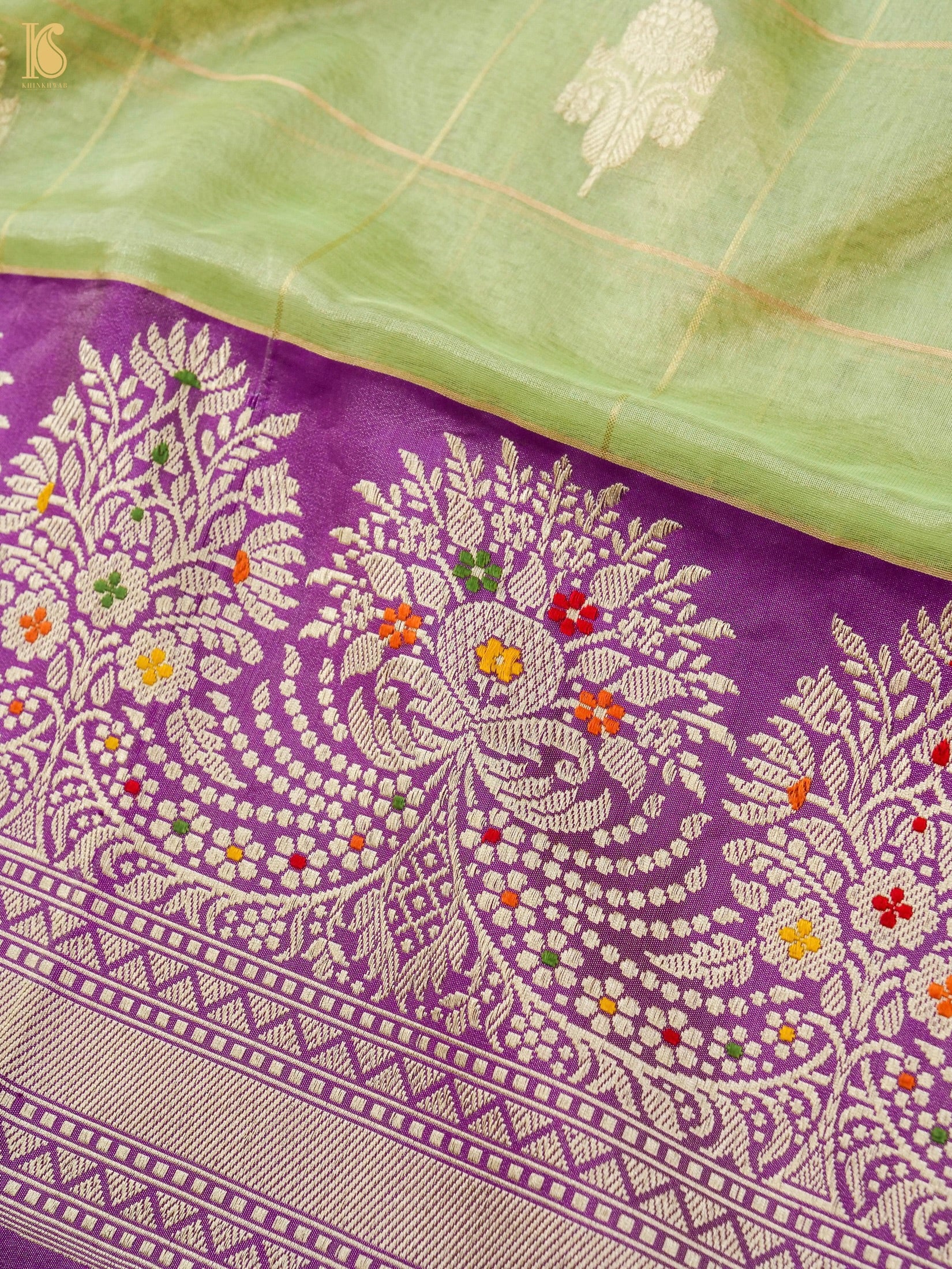 Handloom Banarasi Pure Silk Tissue Kadwa Saree