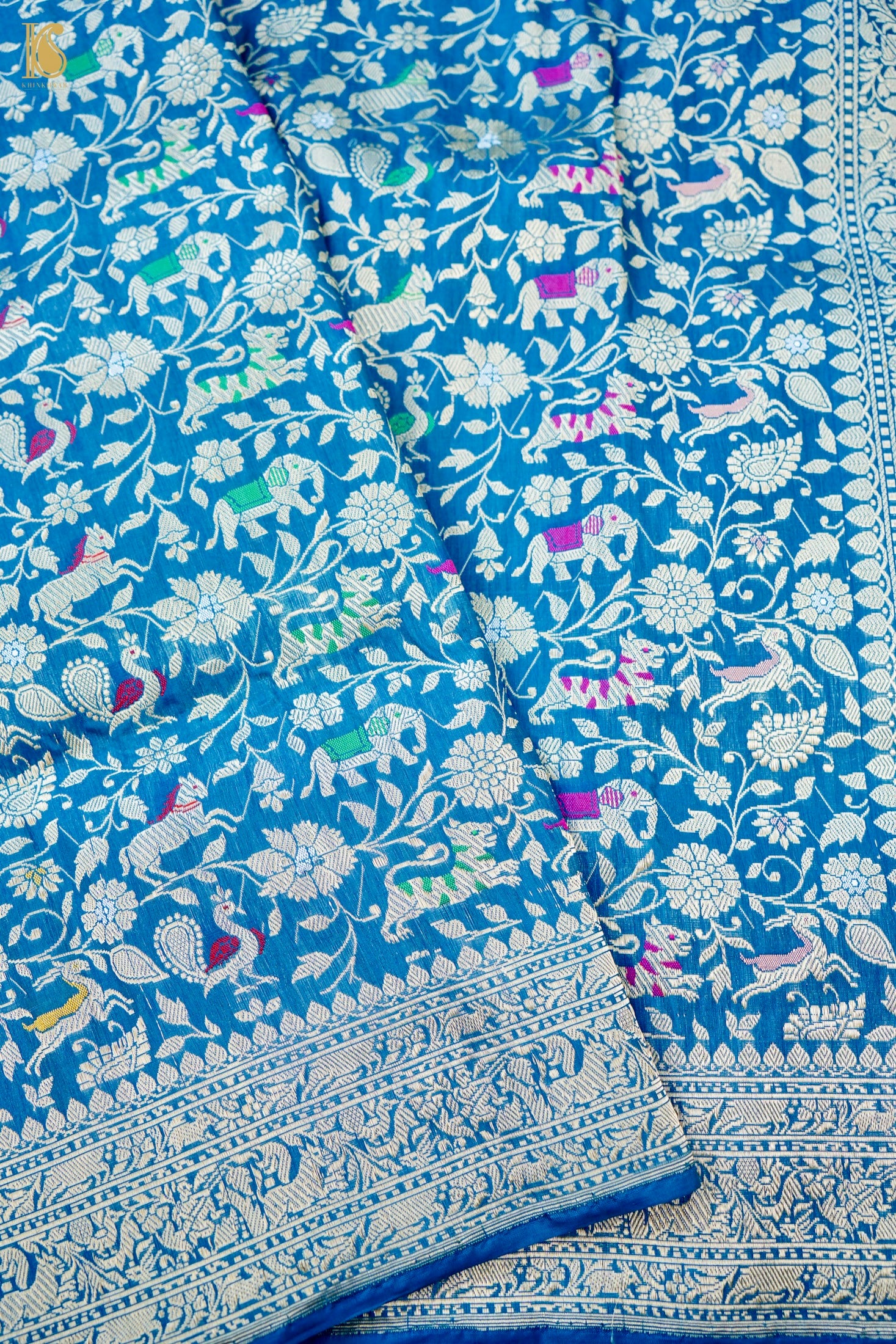 Handloom Banarasi Katan Shikargah Saree