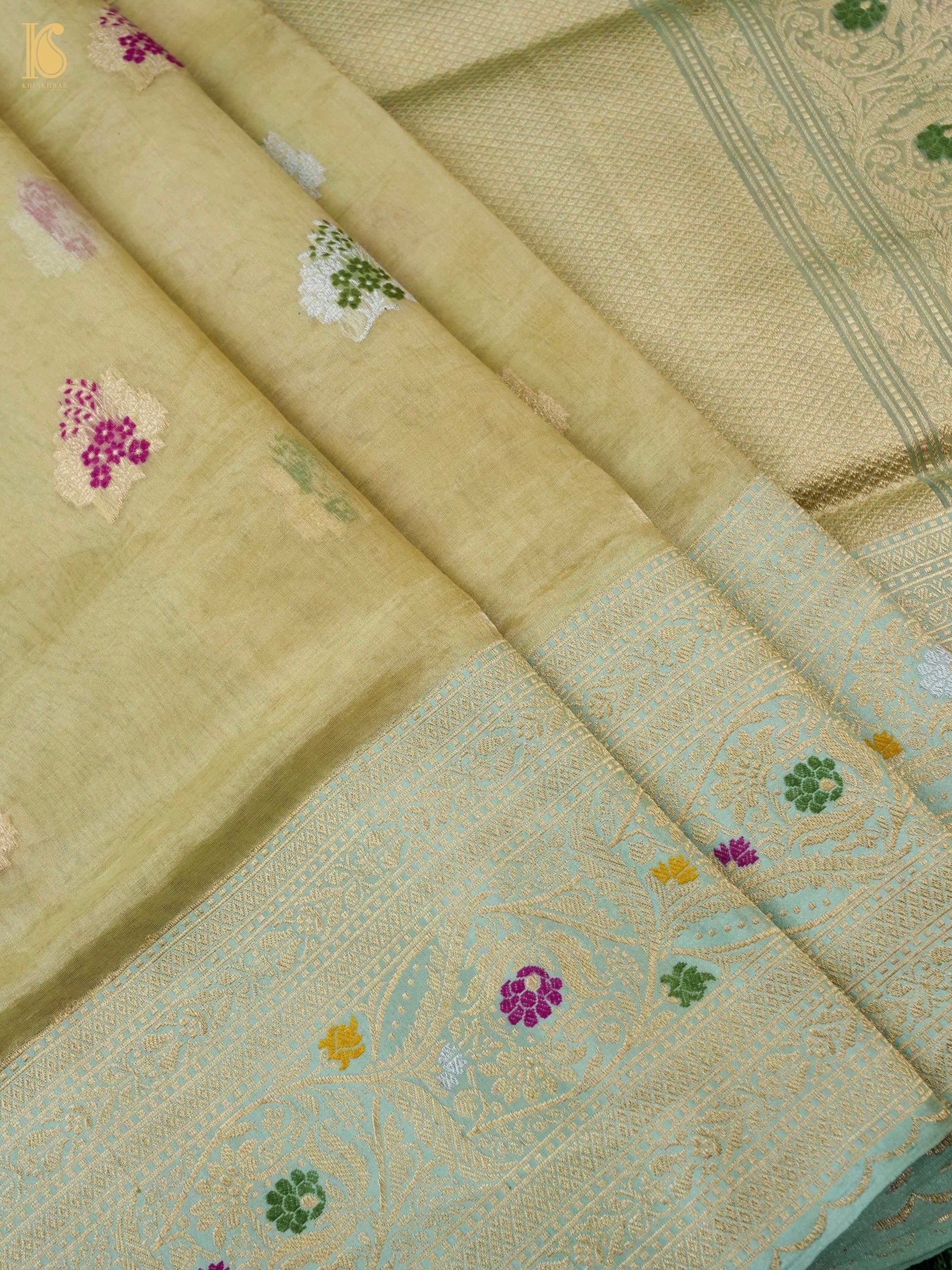 Handloom Banarasi Pure Silk Tissue Kadwa Saree