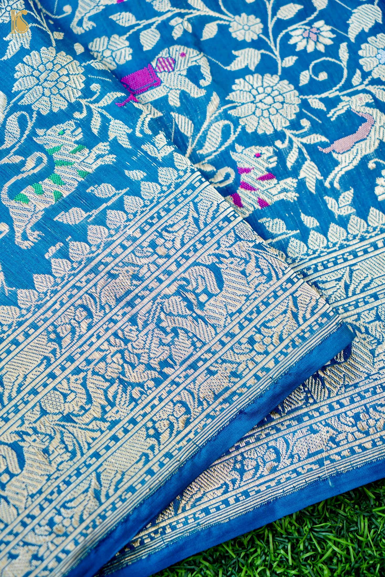 Handloom Banarasi Katan Shikargah Saree