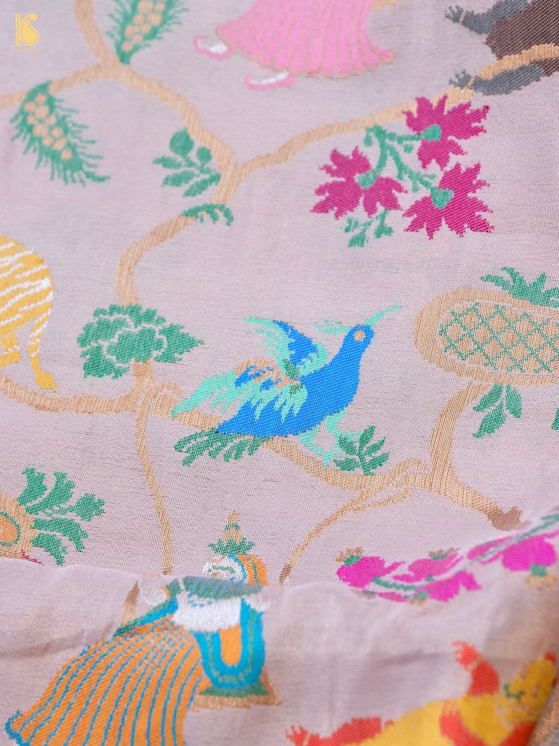 Tissue by Katan Silk Handwoven Banarasi Shikargah Saree