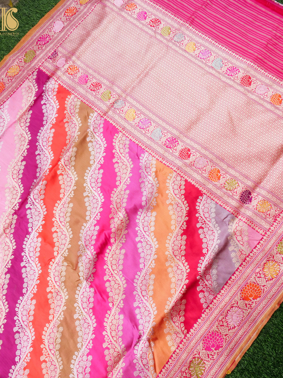 Handloom Banarasi Kadwa Rangkat Silk Saree