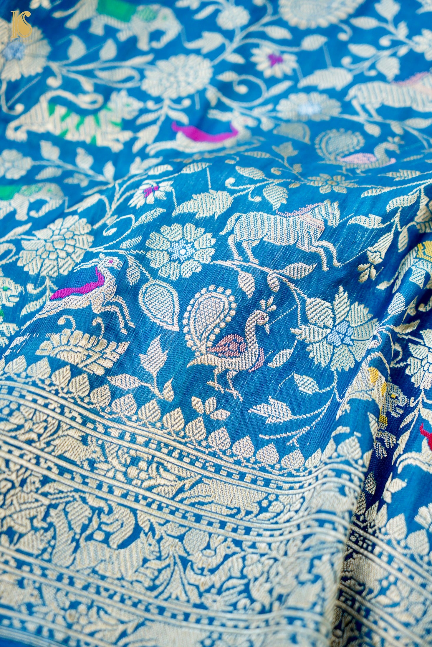 Handloom Banarasi Katan Shikargah Saree