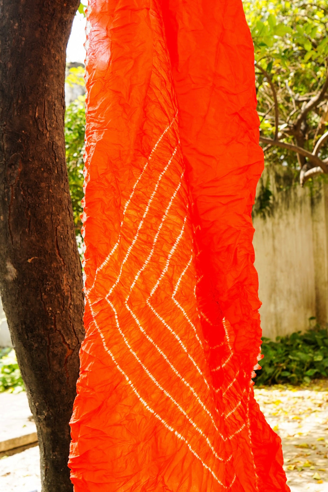Handwoven Pure Silk Maharani Bandhani Hands Free Saree
