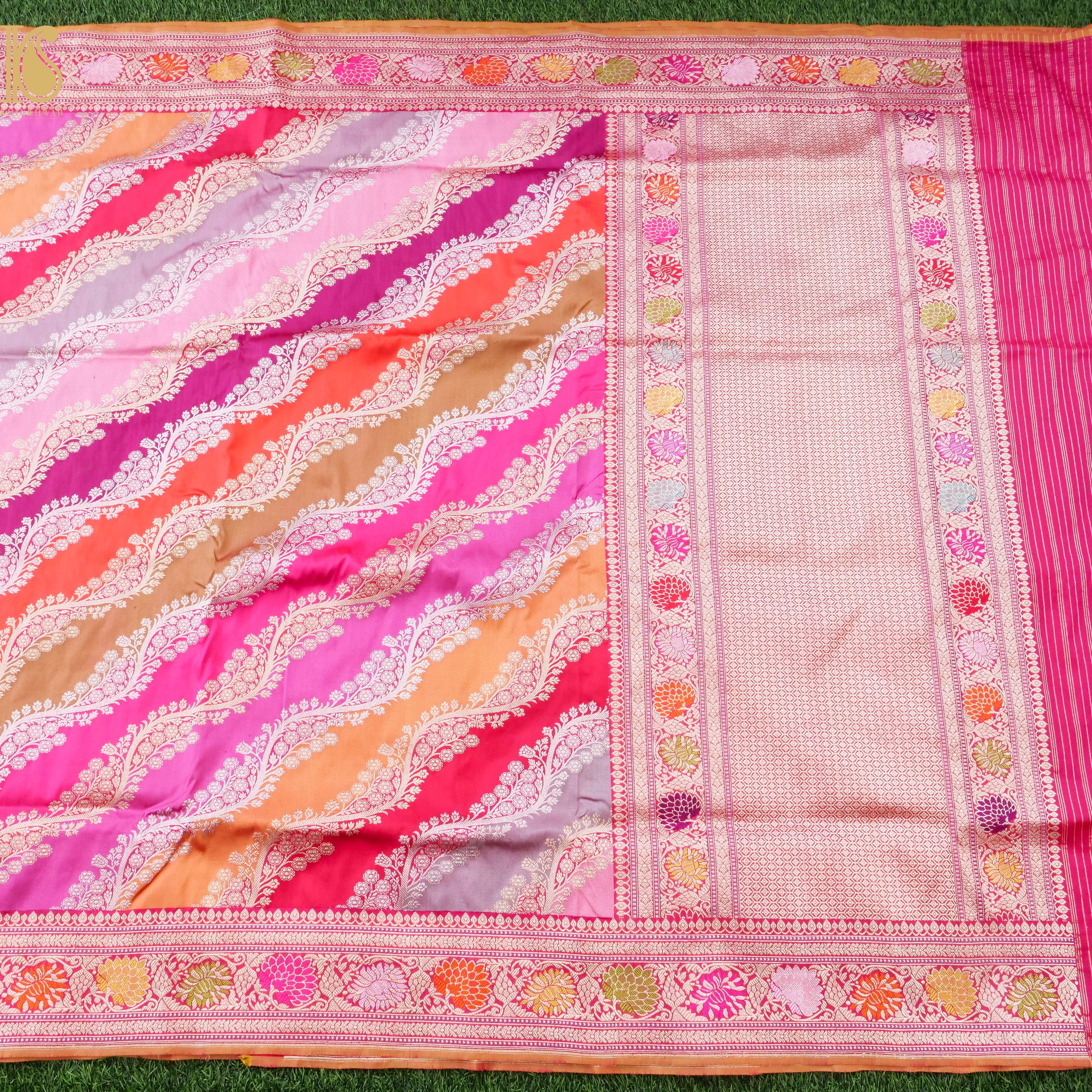 Handloom Banarasi Kadwa Rangkat Silk Saree