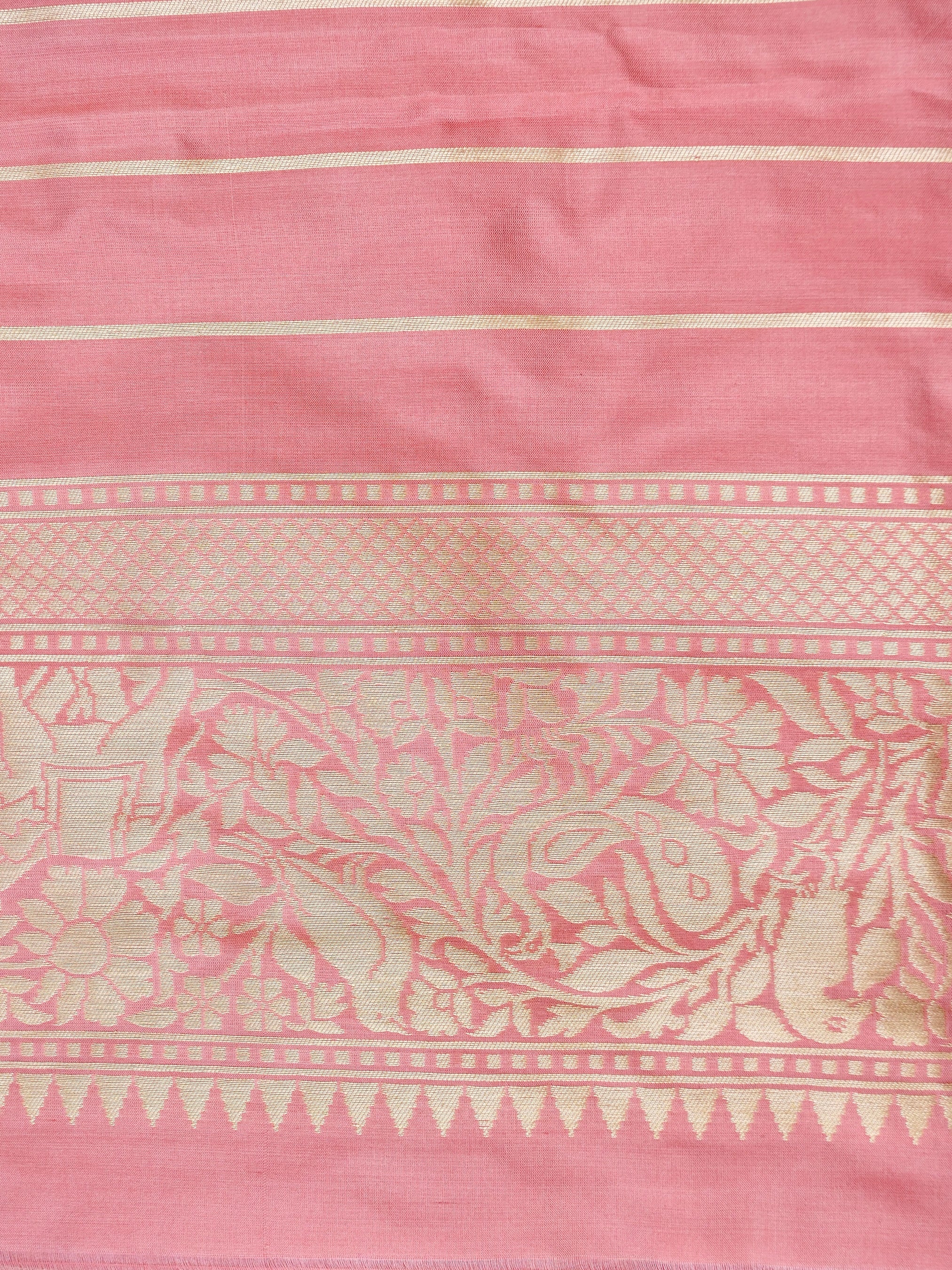 Handwoven Banarasi Katan Silk Kadwa Shikargah Saree