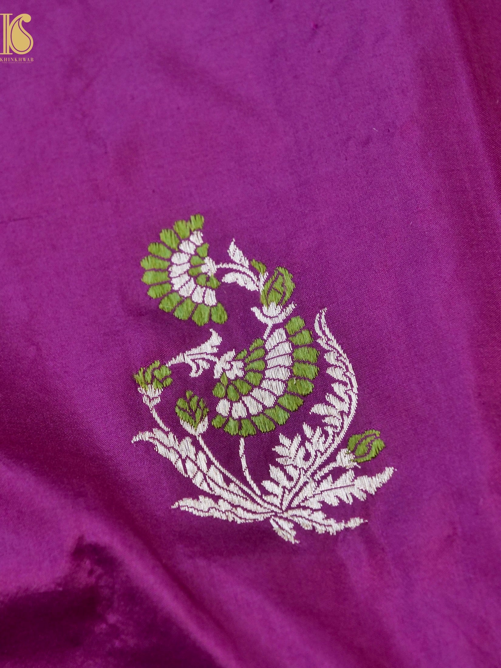 Handwoven Pure Mashru Silk Kadwa Banarasi Saree