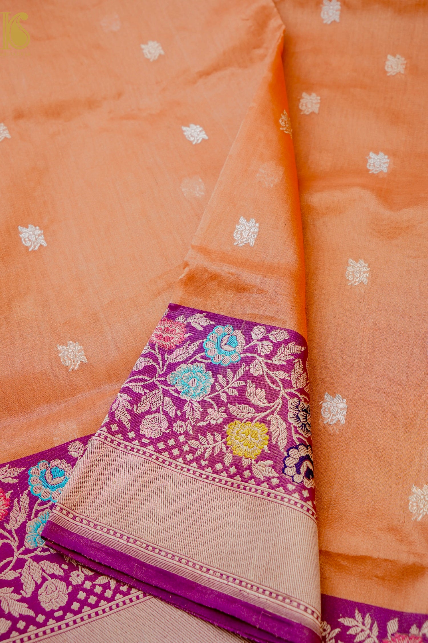 Pure Banarasi Kora by Tissue Saree with Silk Tilfi Border
