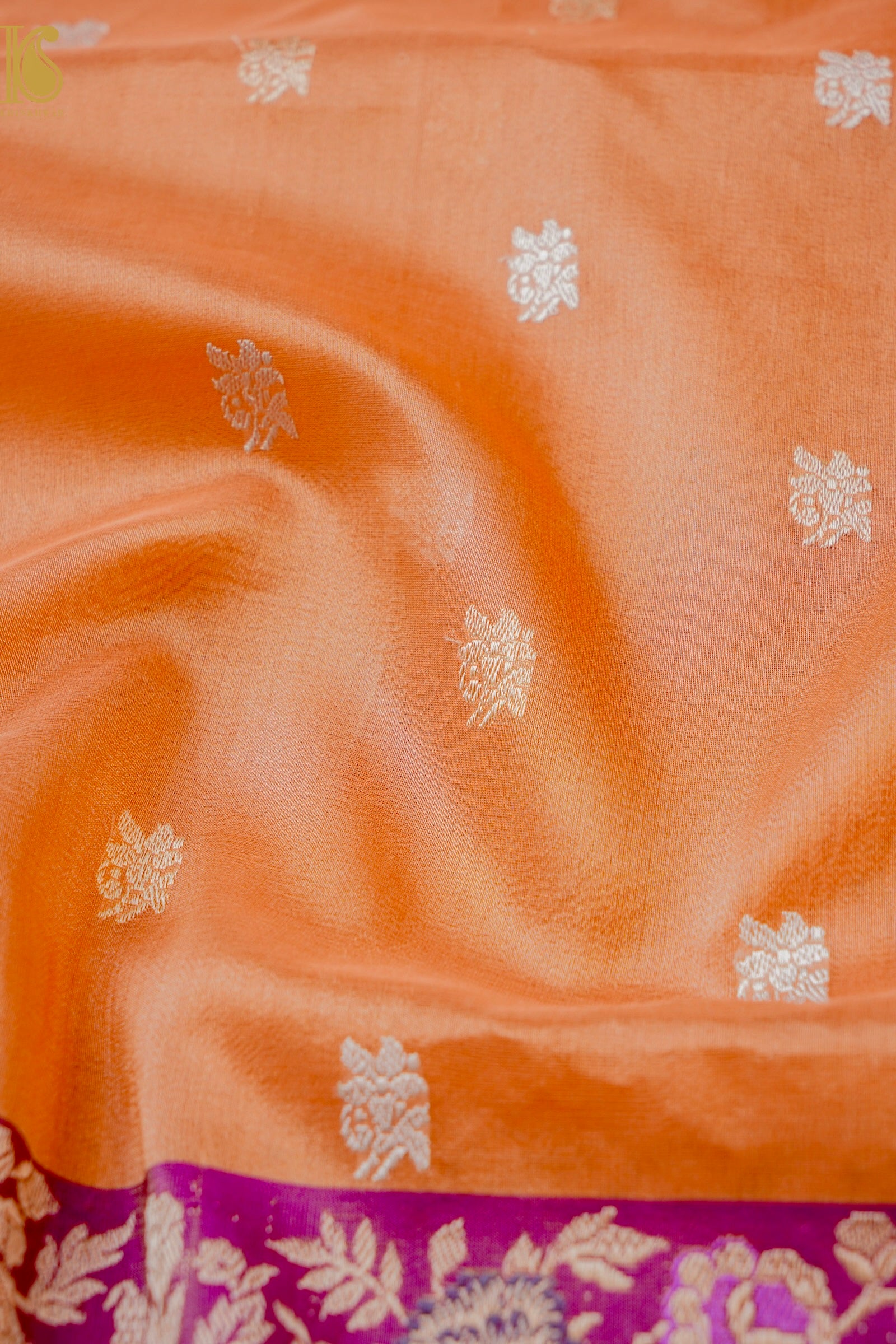 Pure Banarasi Kora by Tissue Saree with Silk Tilfi Border