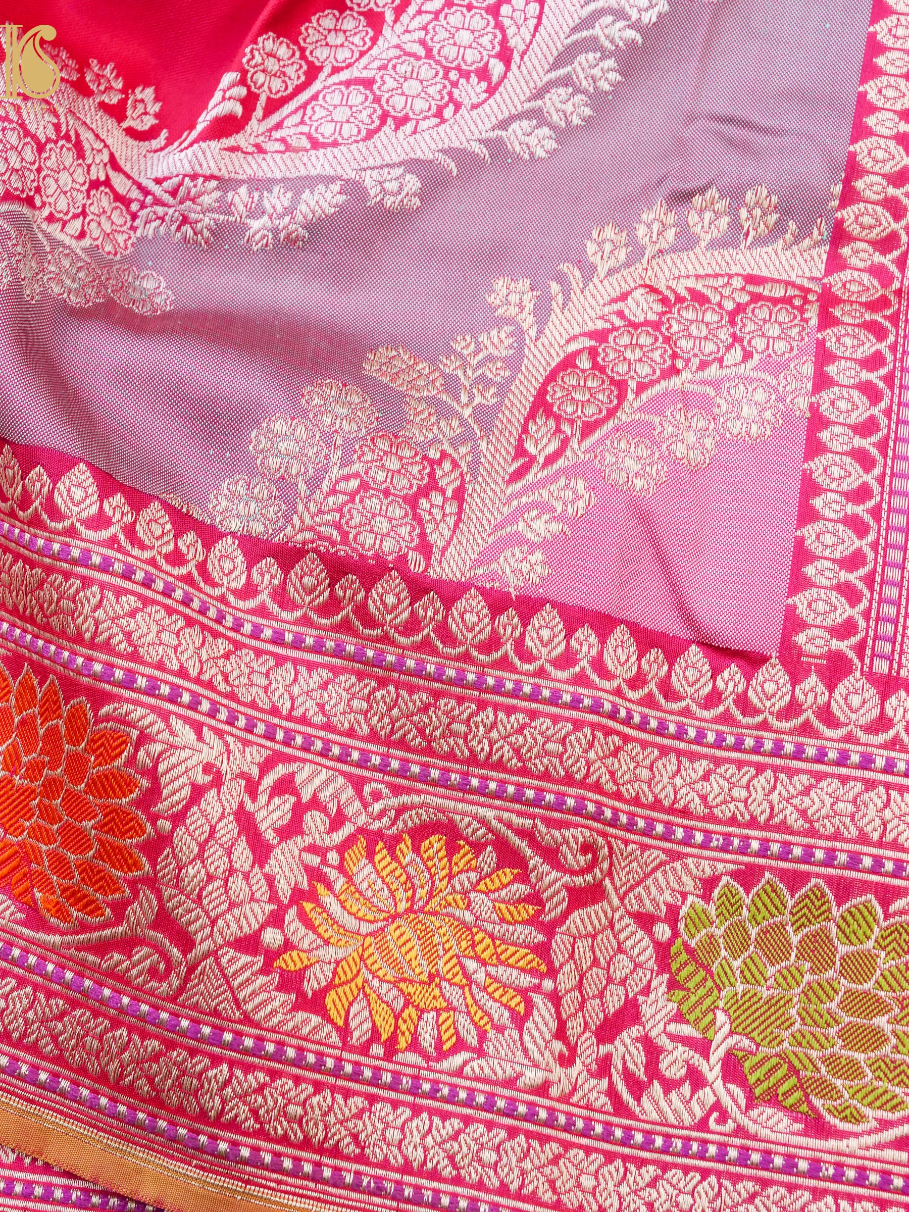 Handloom Banarasi Kadwa Rangkat Silk Saree