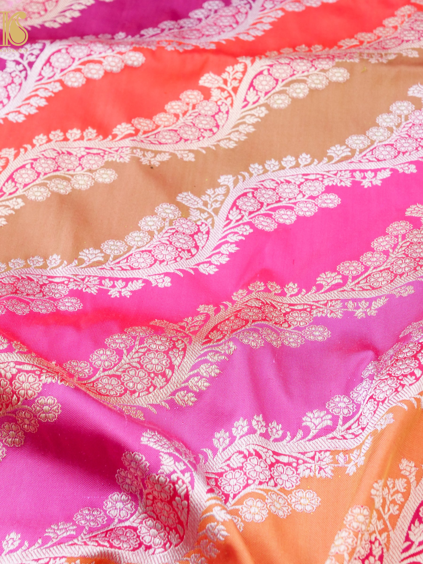 Handloom Banarasi Kadwa Rangkat Silk Saree